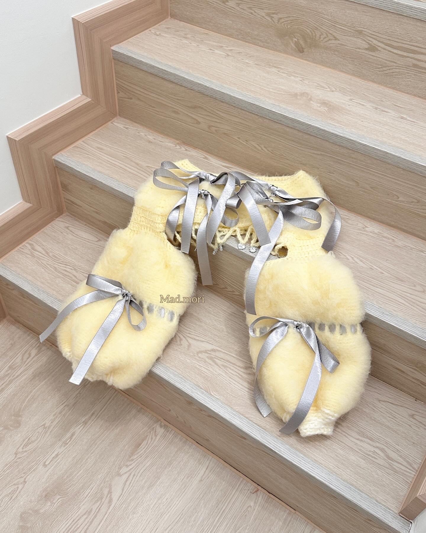 Madmori Ballet Ribbon Sleeves「Butter Yellow color」
