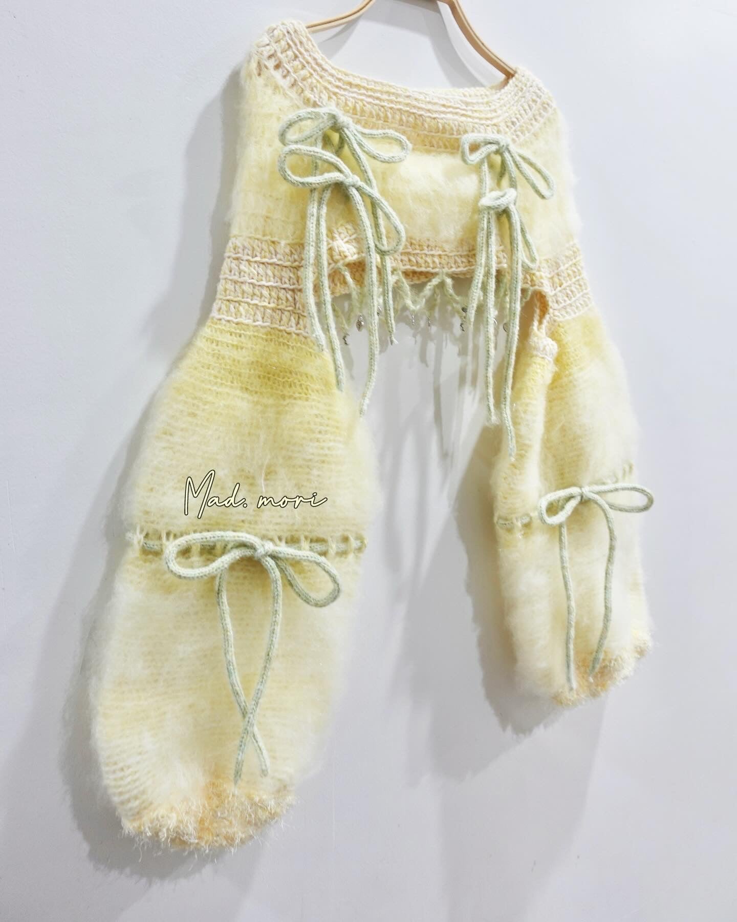 Madmori Ballet Ribbon Sleeves「Pastel Yellow color」