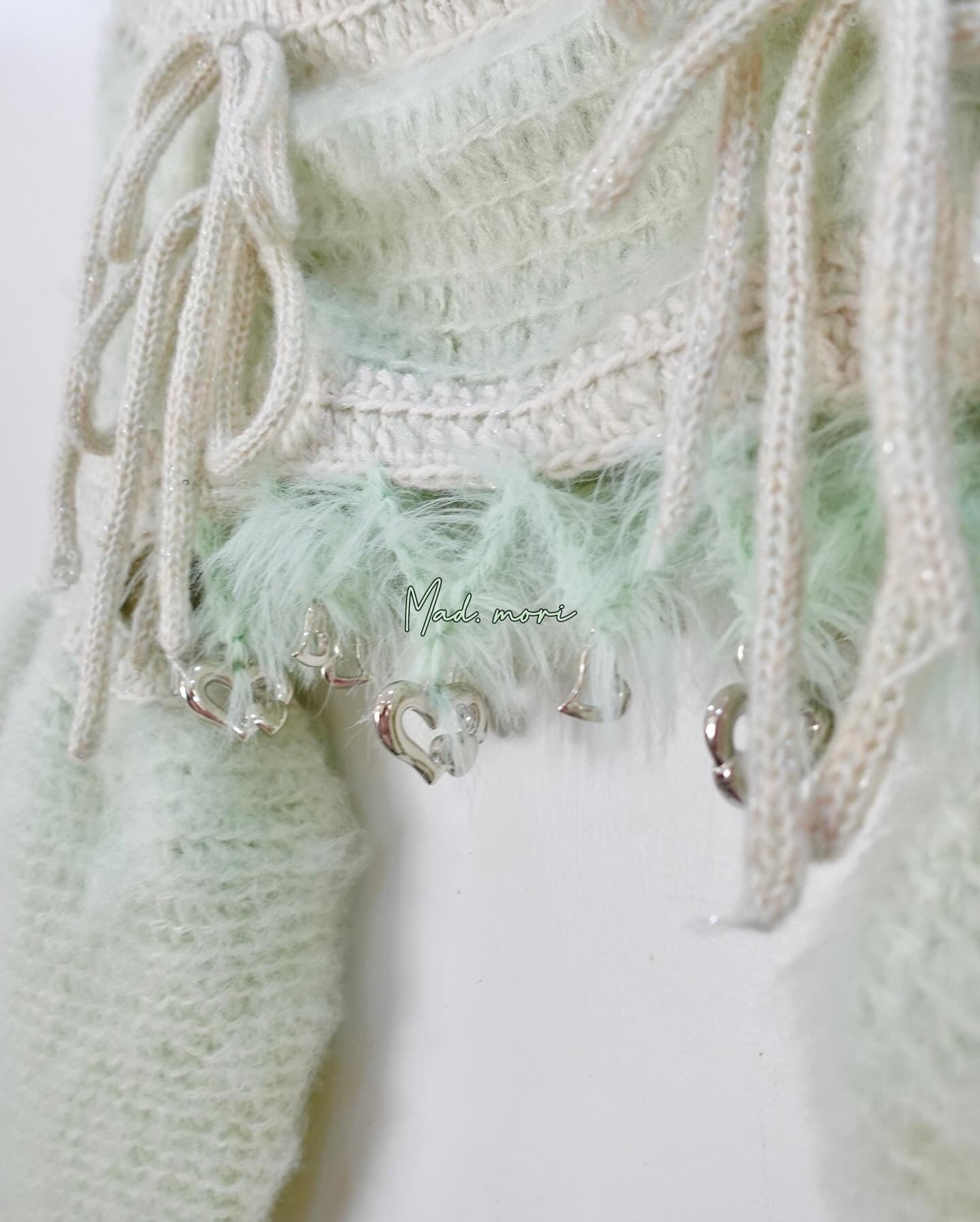 Madmori Ballet Ribbon Sleeves「Pastel Green color」