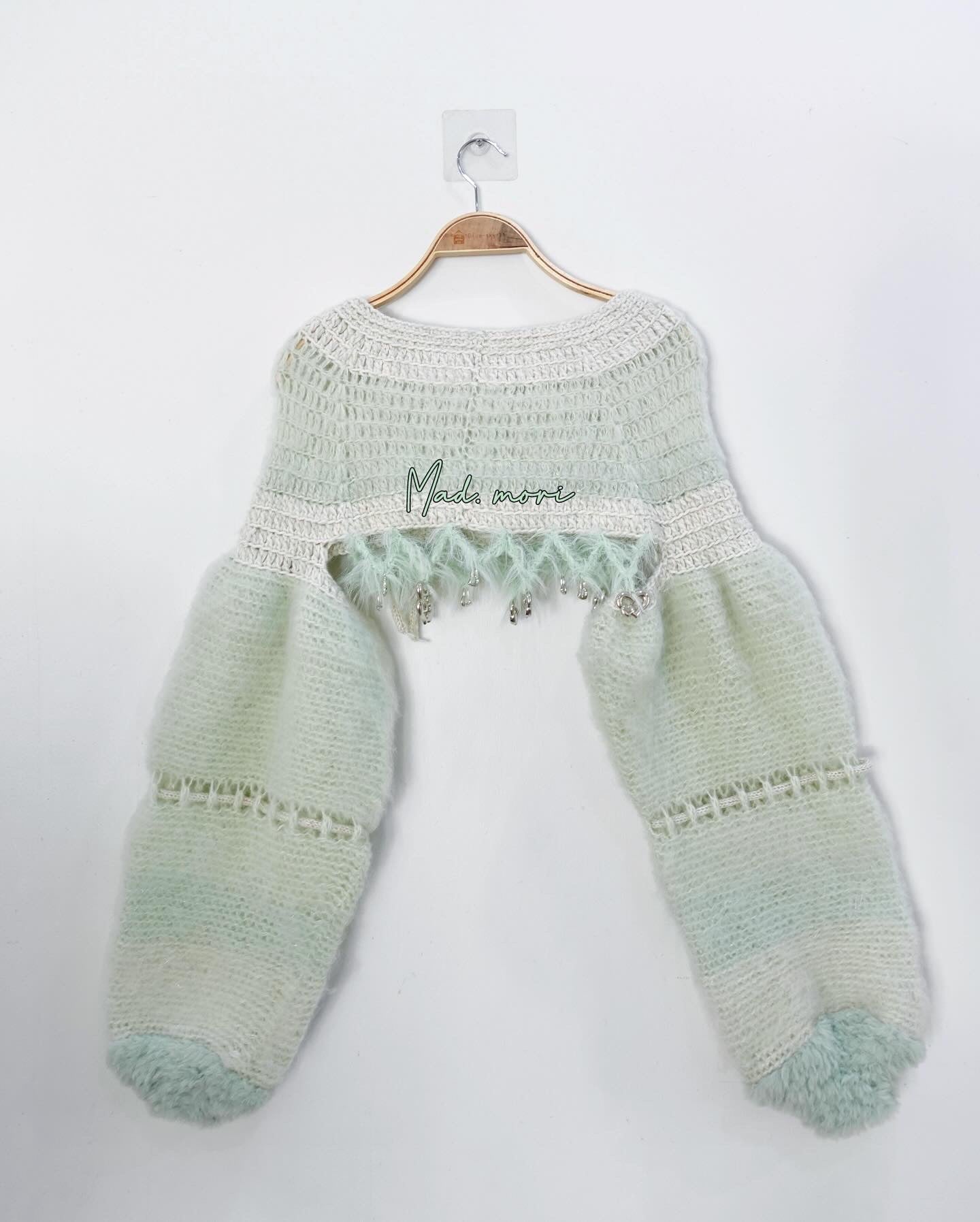 Madmori Ballet Ribbon Sleeves「Pastel Green color」