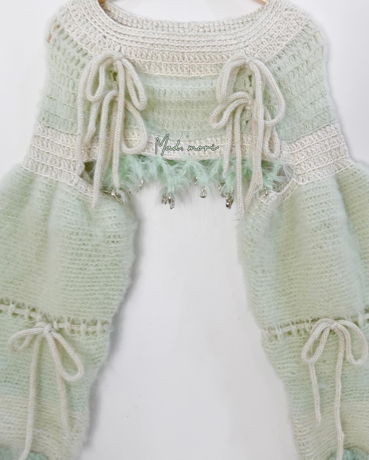 Madmori Ballet Ribbon Sleeves「Pastel Green color」