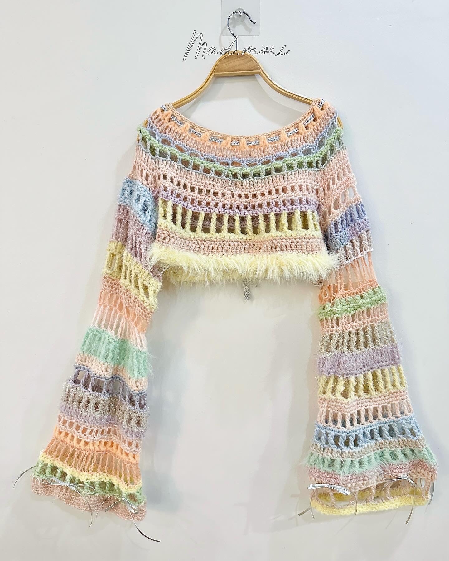 Madmori Baby pastel Ribbon crop Sleeves