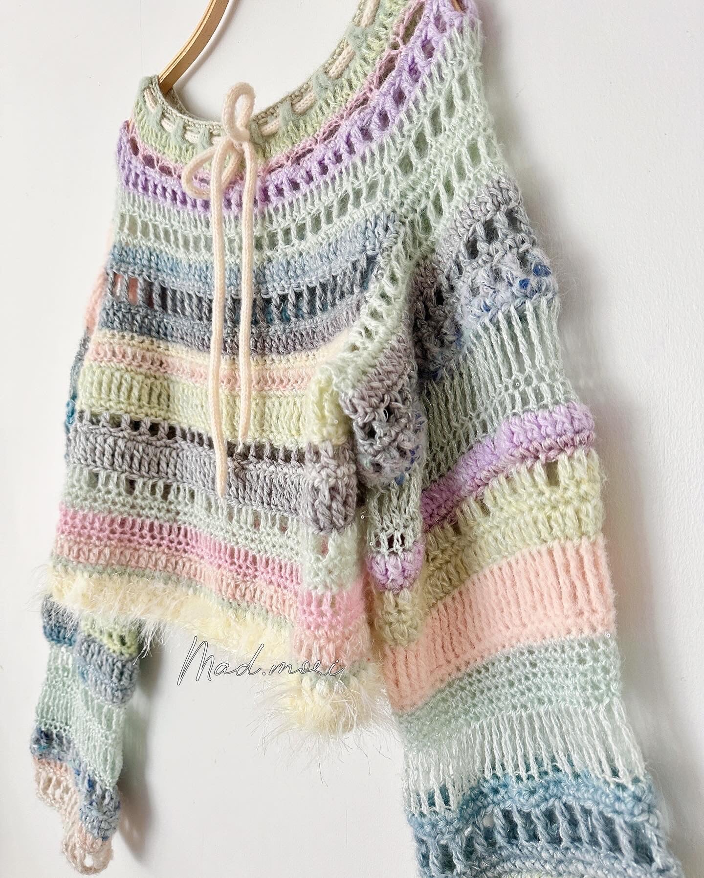 Madmori Baby pastel Ribbon Sweater