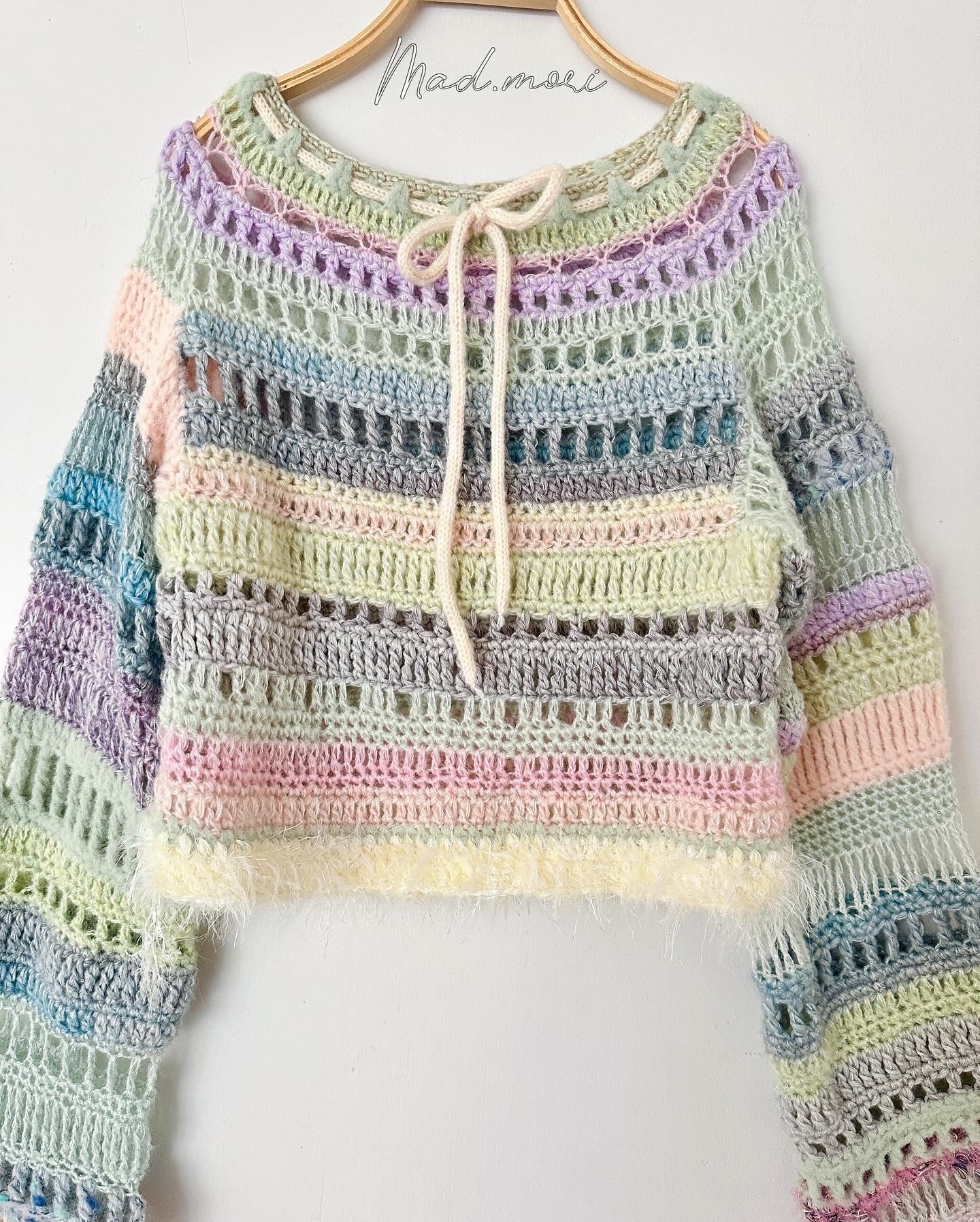 Madmori Baby pastel Ribbon Sweater