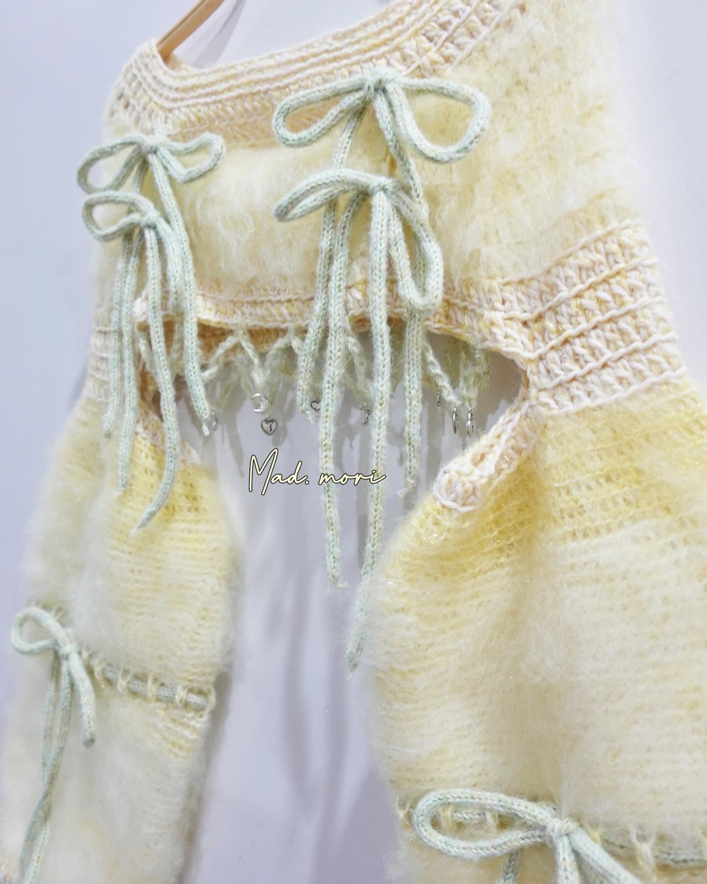Madmori Ballet Ribbon Sleeves「Pastel Yellow color」