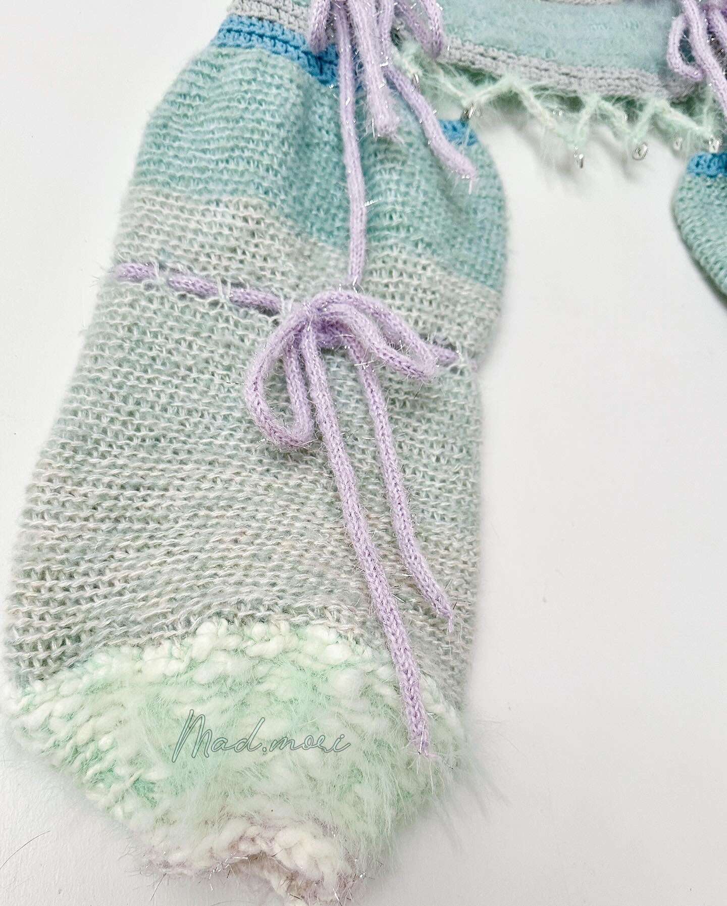 Madmori Ballet Ribbon Sleeves「Blue/purple color」