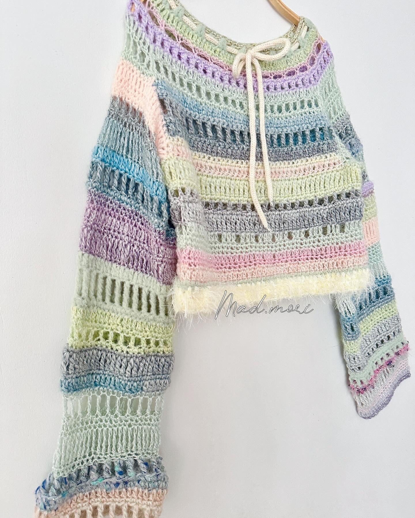 Madmori Baby pastel Ribbon Sweater