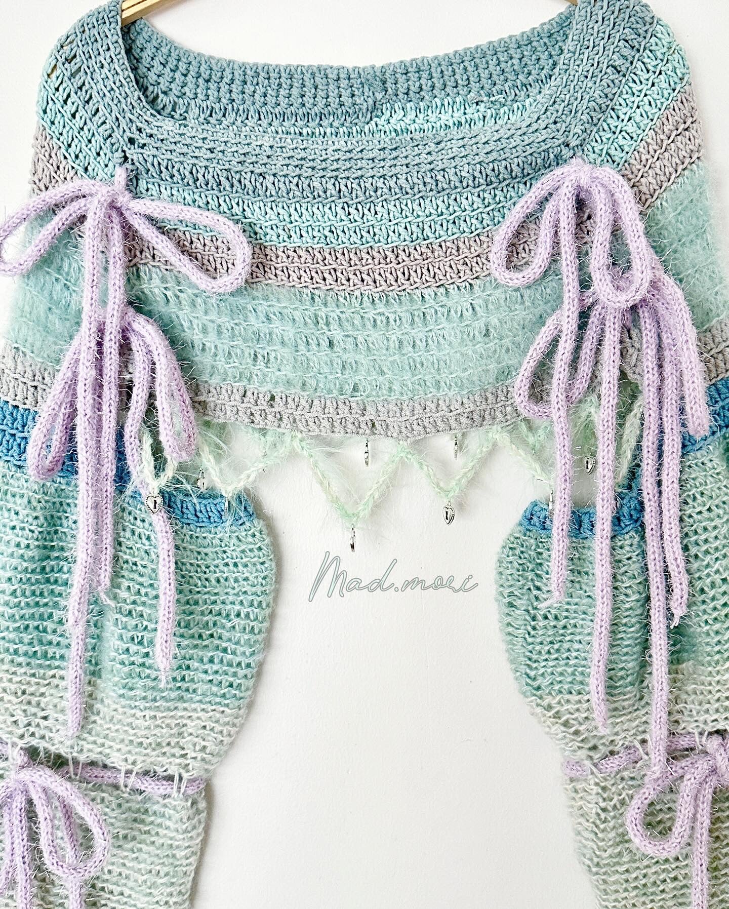 Madmori Ballet Ribbon Sleeves「Blue/purple color」