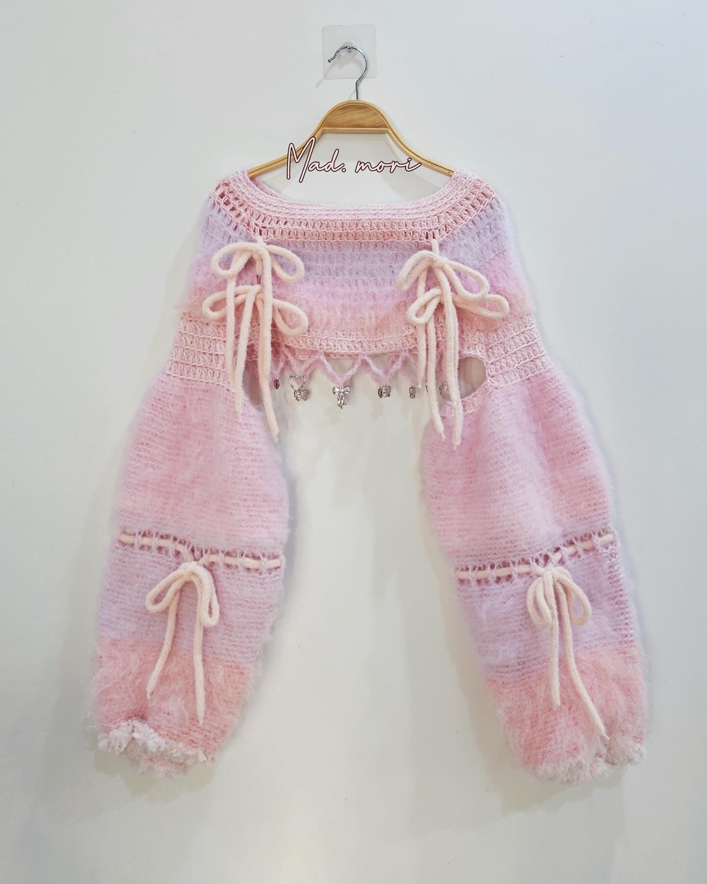 Madmori Ballet Ribbon Sleeves「Magenta Pink color」