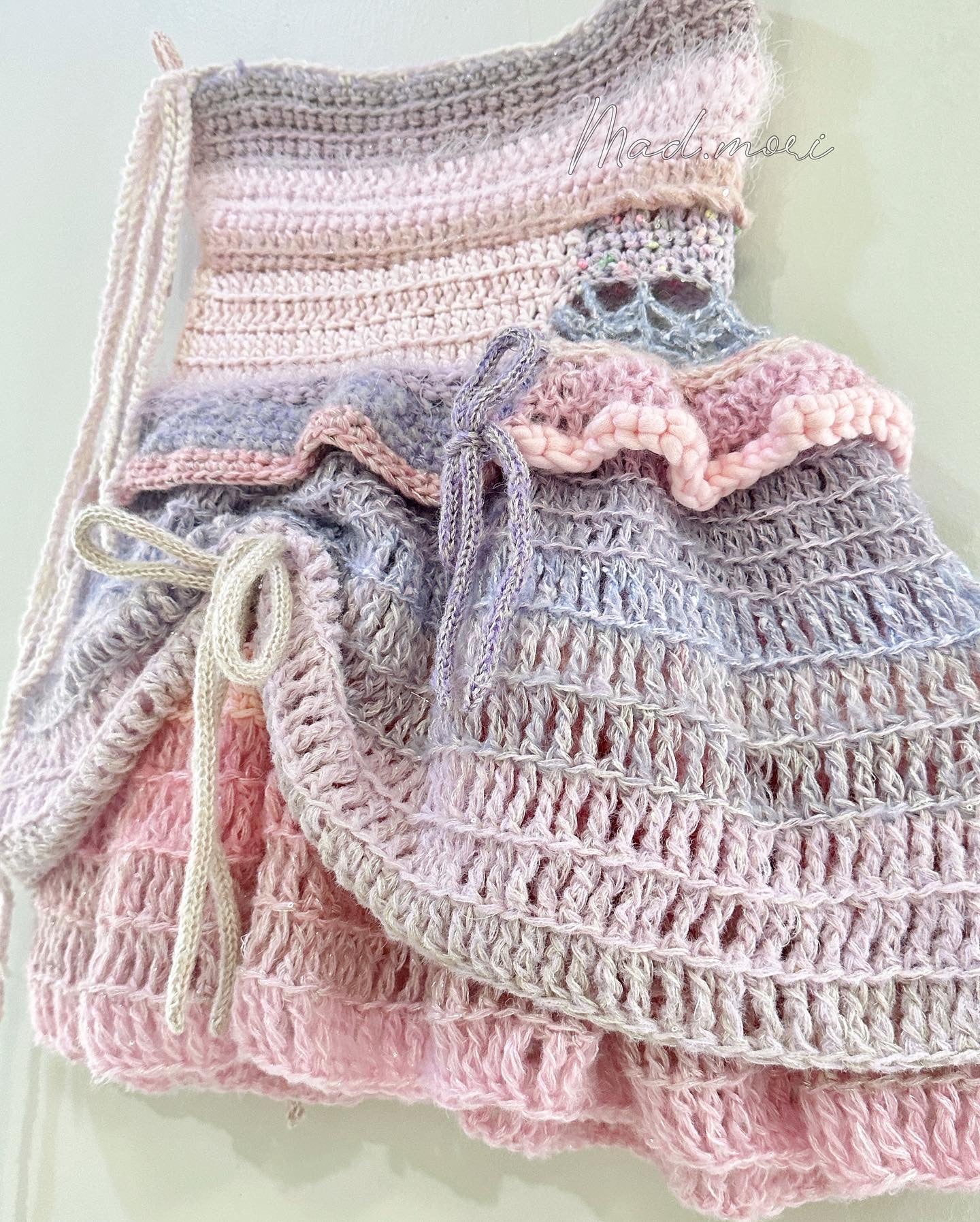 Fairy Layered mini Skirt 「Pastel purple/pink color」