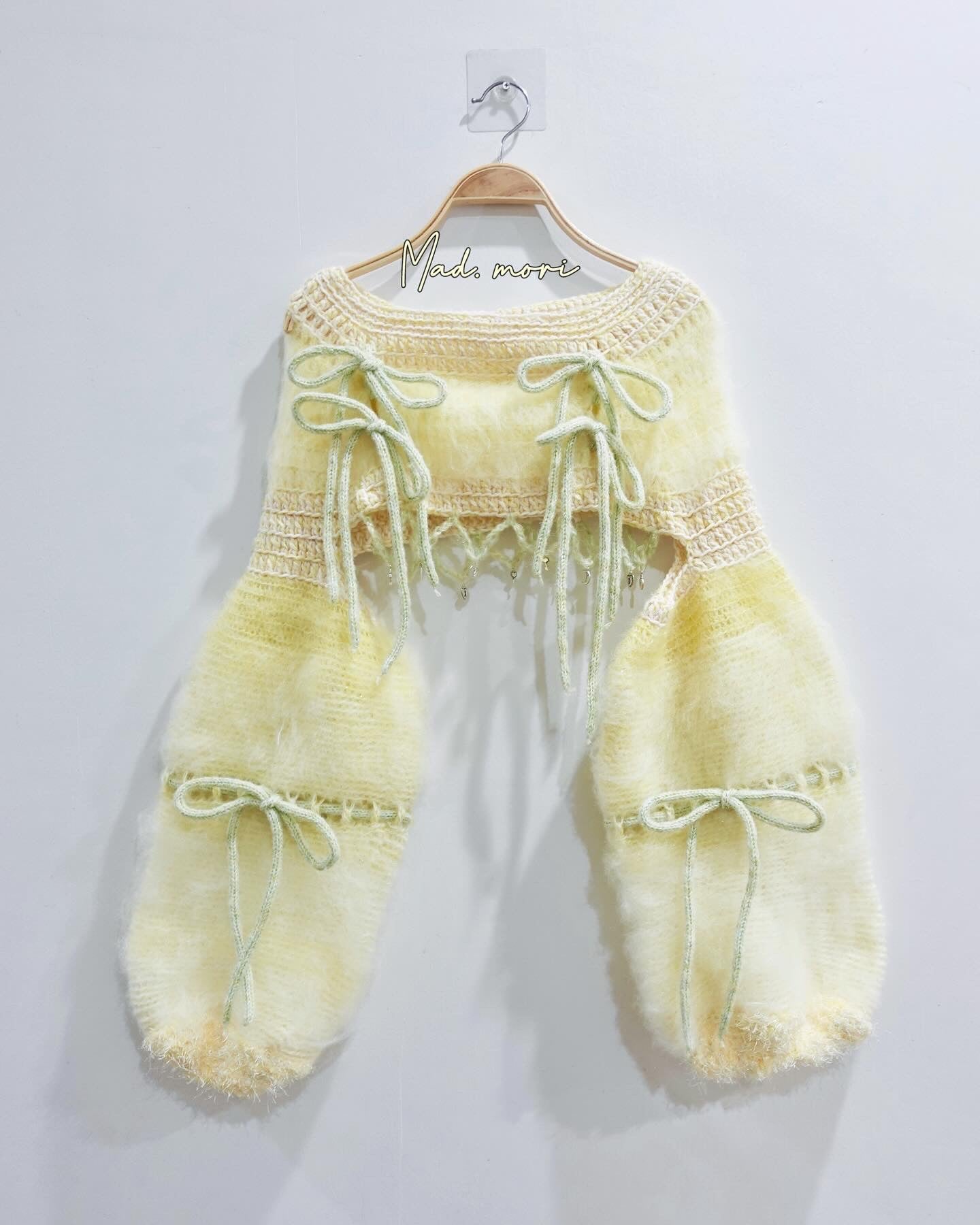 Madmori Ballet Ribbon Sleeves「Pastel Green color」