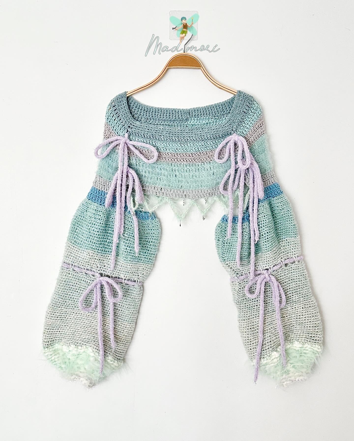 Madmori Ballet Ribbon Sleeves「Blue/purple color」