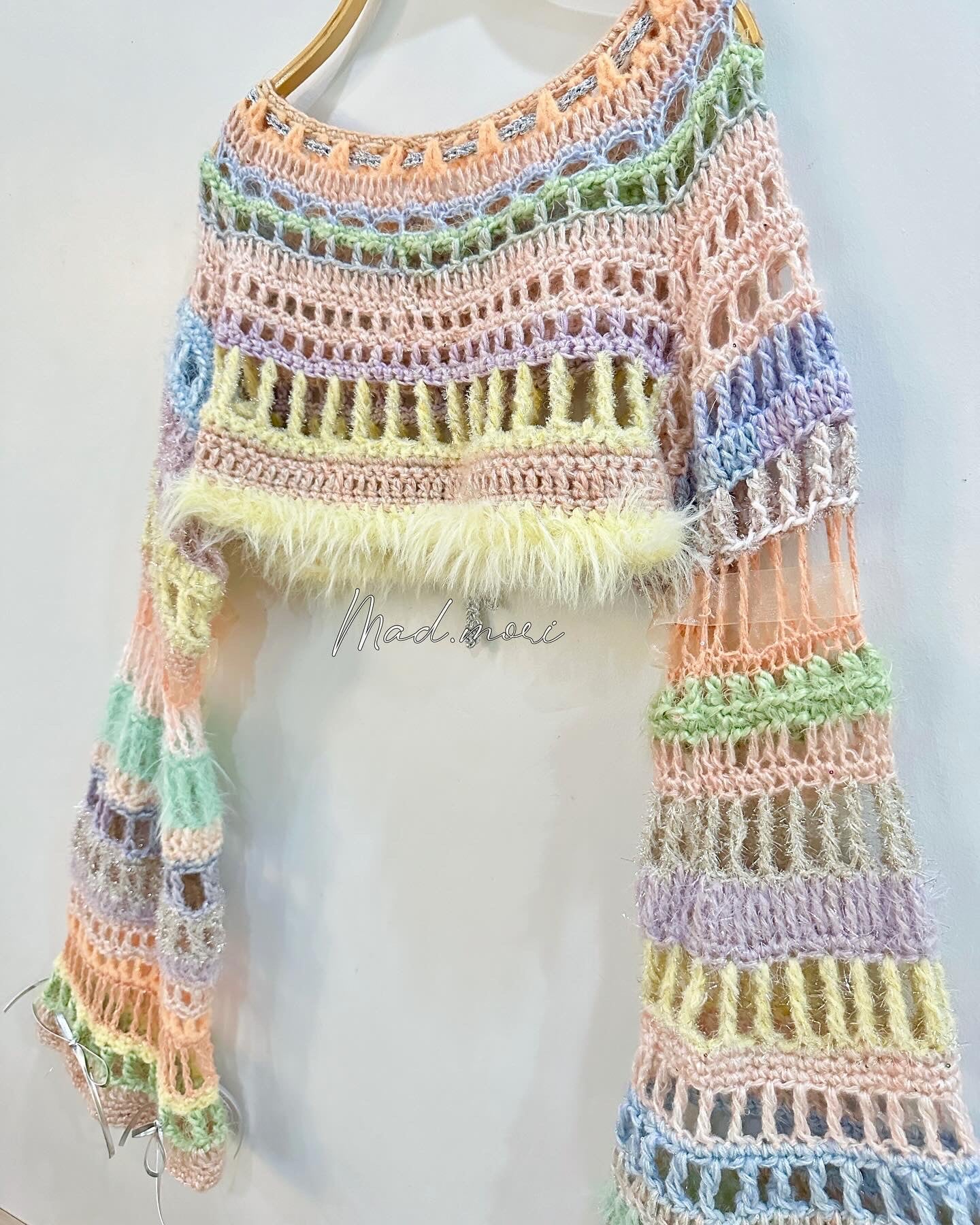 Madmori Baby pastel Ribbon crop Sleeves
