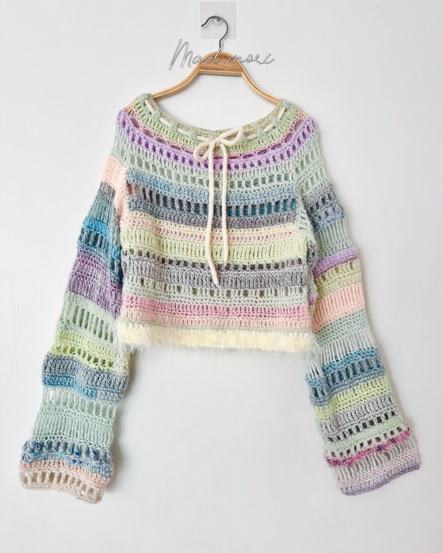 Madmori Baby pastel Ribbon Sweater