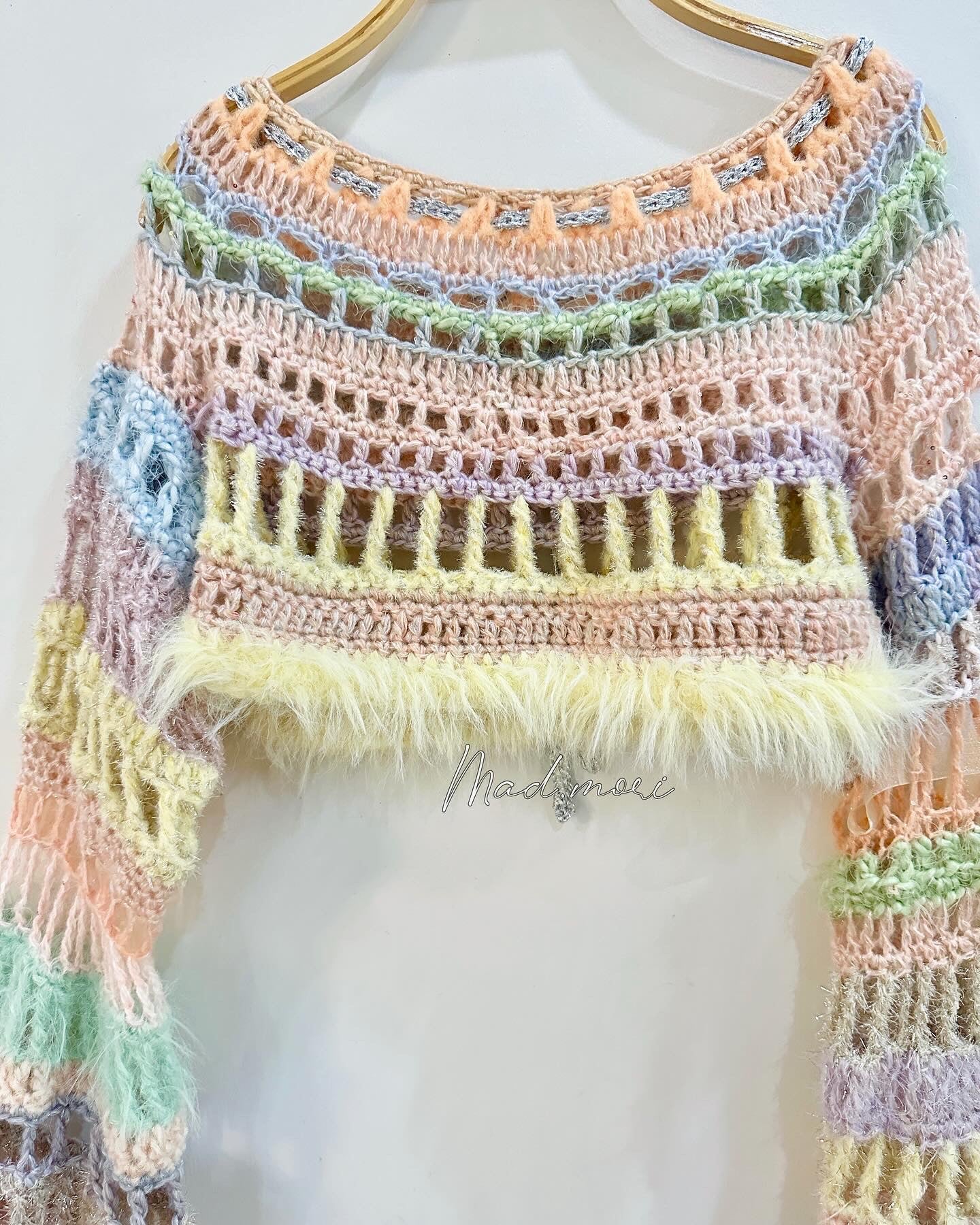 Madmori Baby pastel Ribbon crop Sleeves