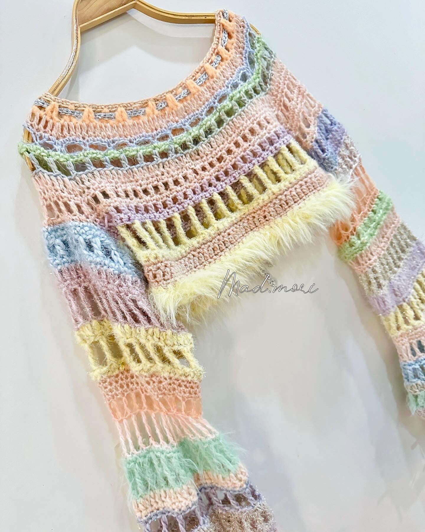 Madmori Baby pastel Ribbon crop Sleeves