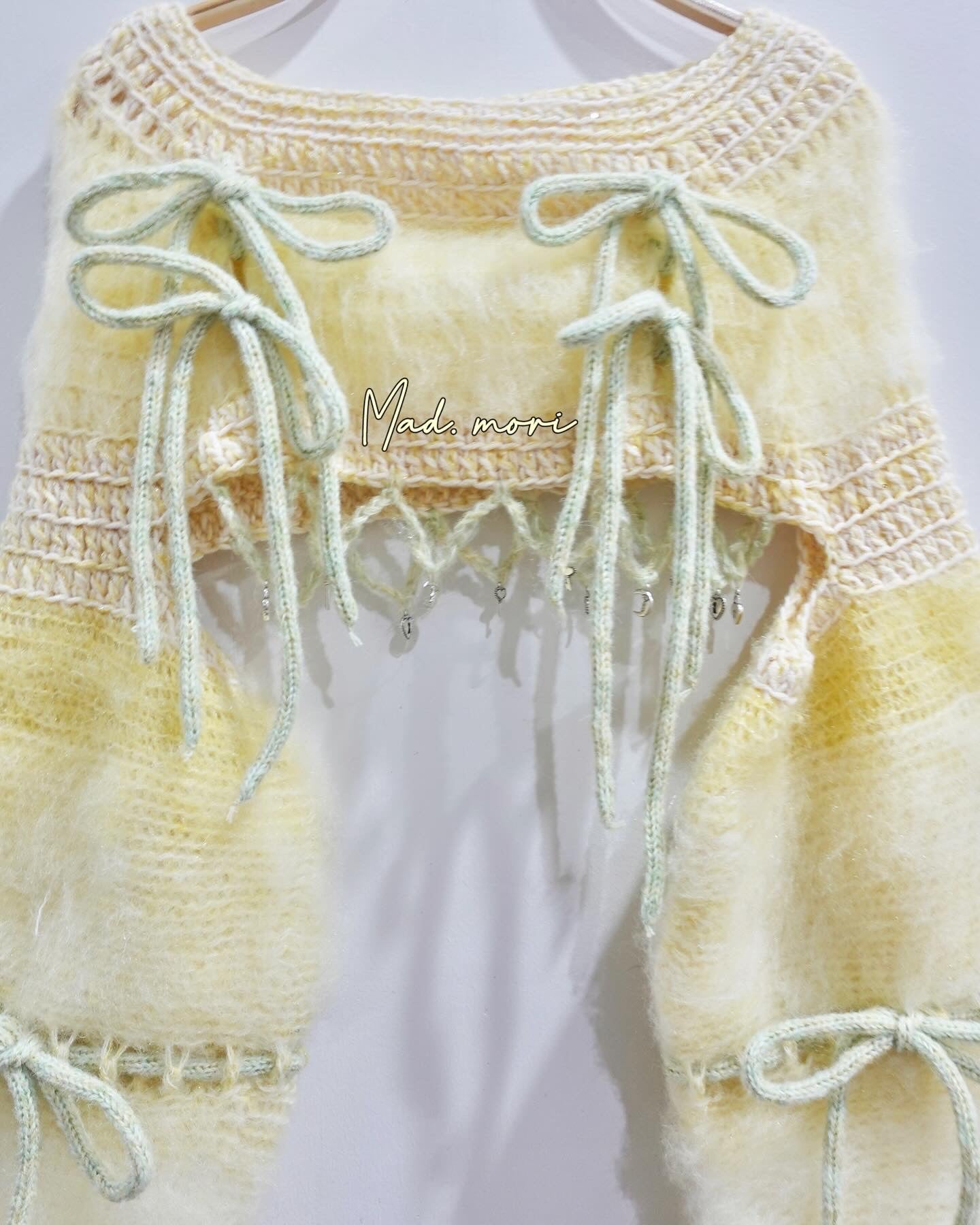 Madmori Ballet Ribbon Sleeves「Pastel Yellow color」