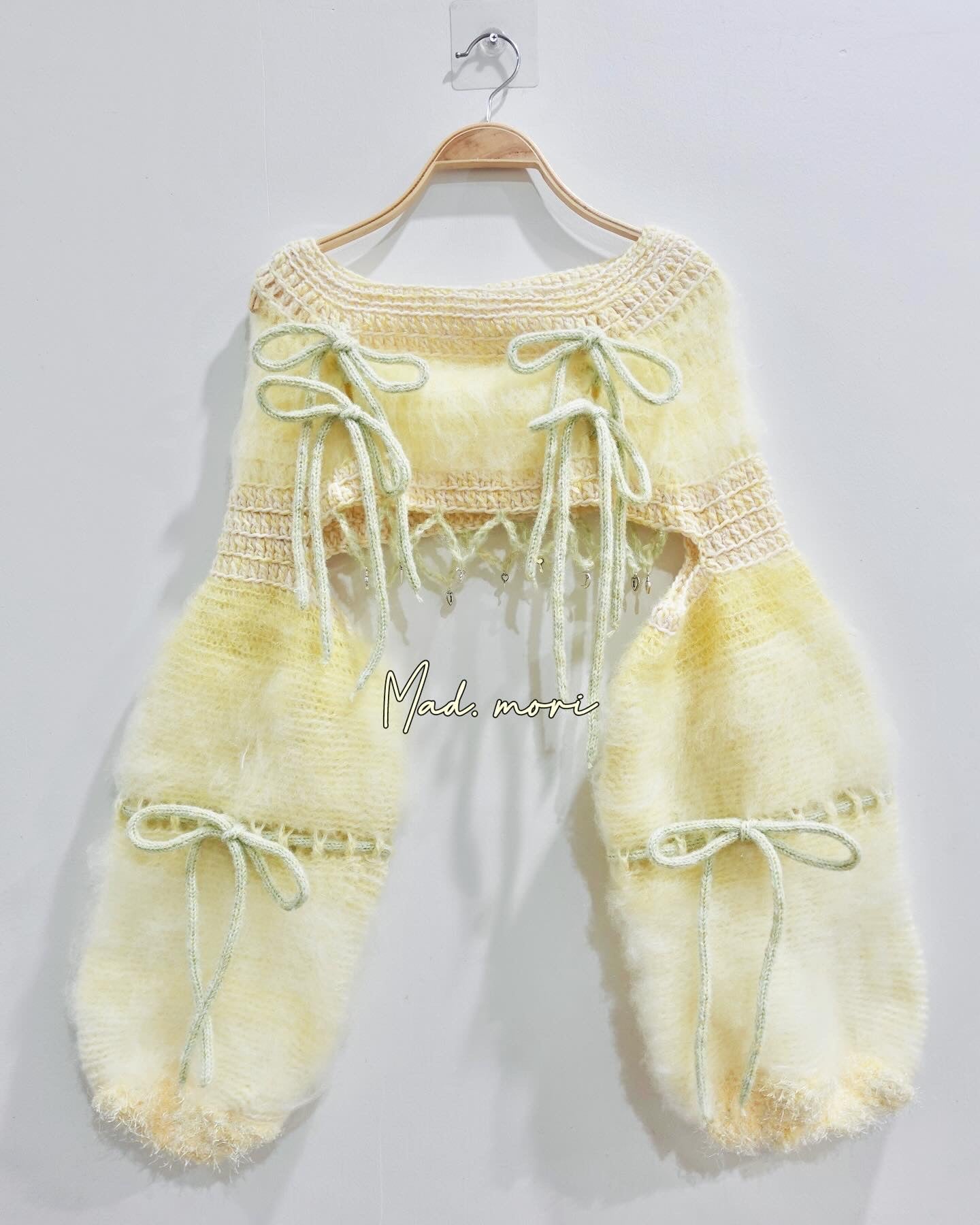 Madmori Ballet Ribbon Sleeves「Pastel Yellow color」