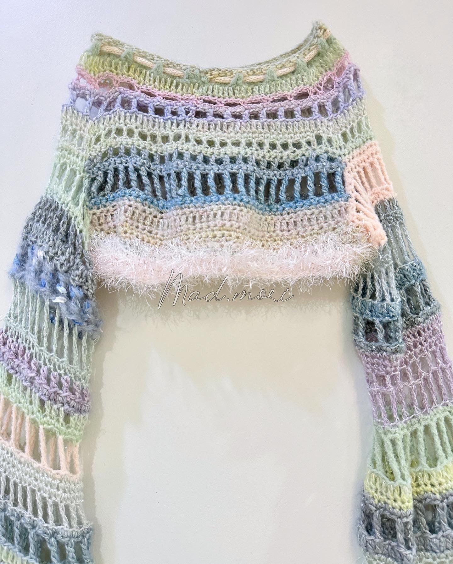 Madmori Baby pastel Ribbon crop Sleeves