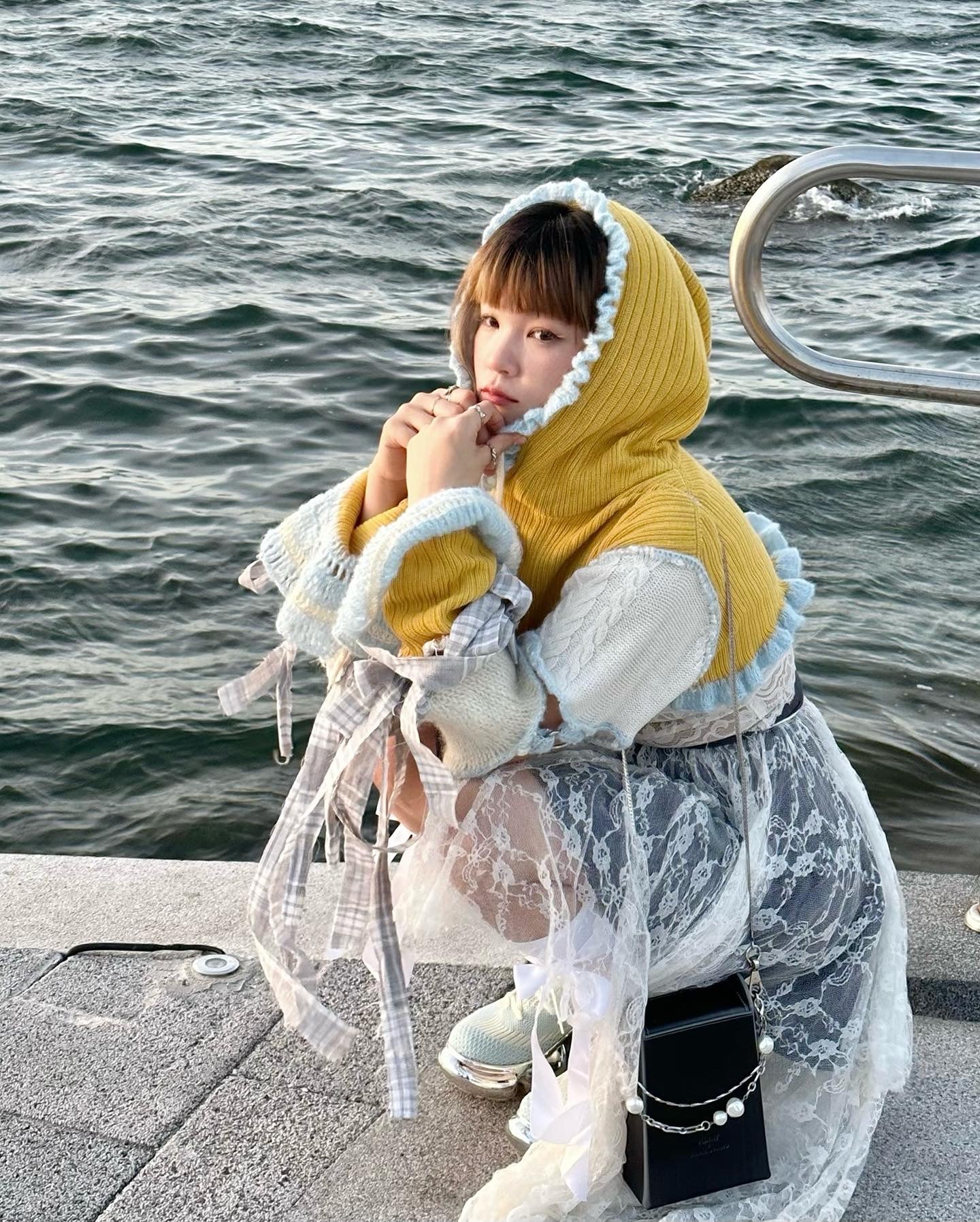 Mad.mori x up cycled Knit/Crochet Hoodie