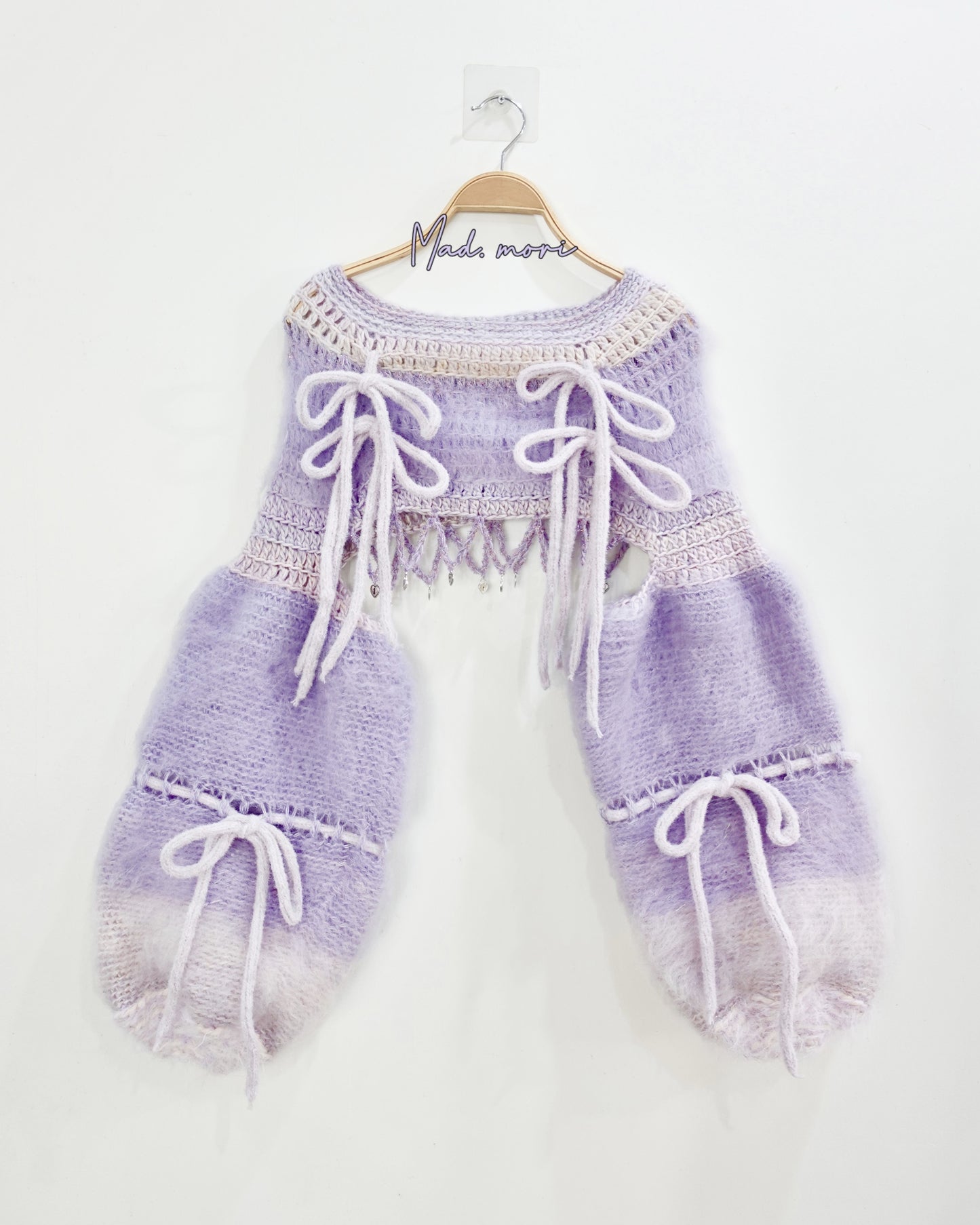 Madmori Ballet Ribbon Sleeves「Deep Blue Silver color」