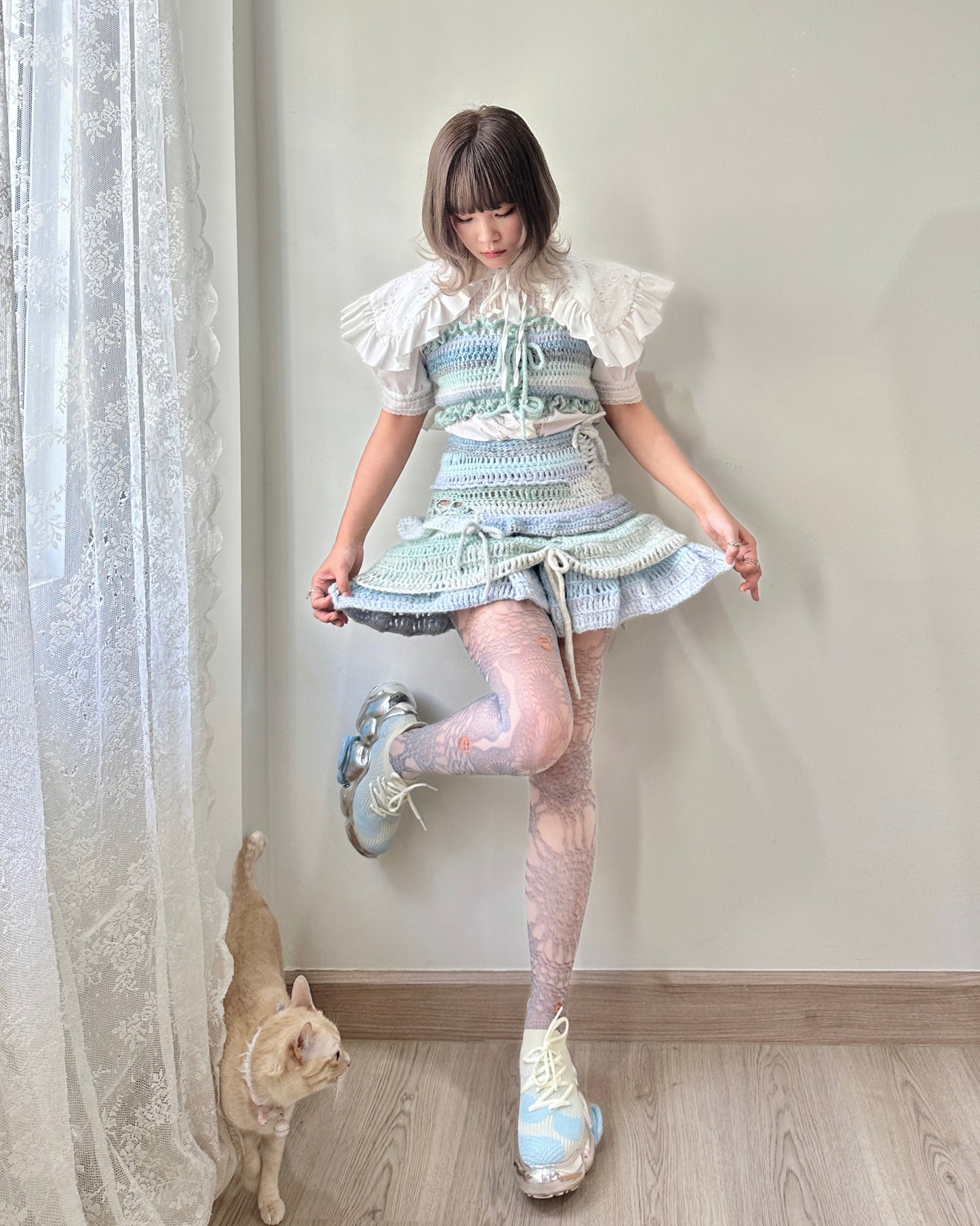 Fairy Layered mini Skirt 「Baby Blue color」