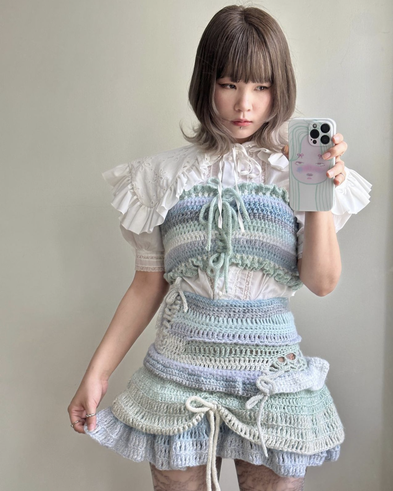 Fairy Layered mini Skirt 「Baby Blue color」