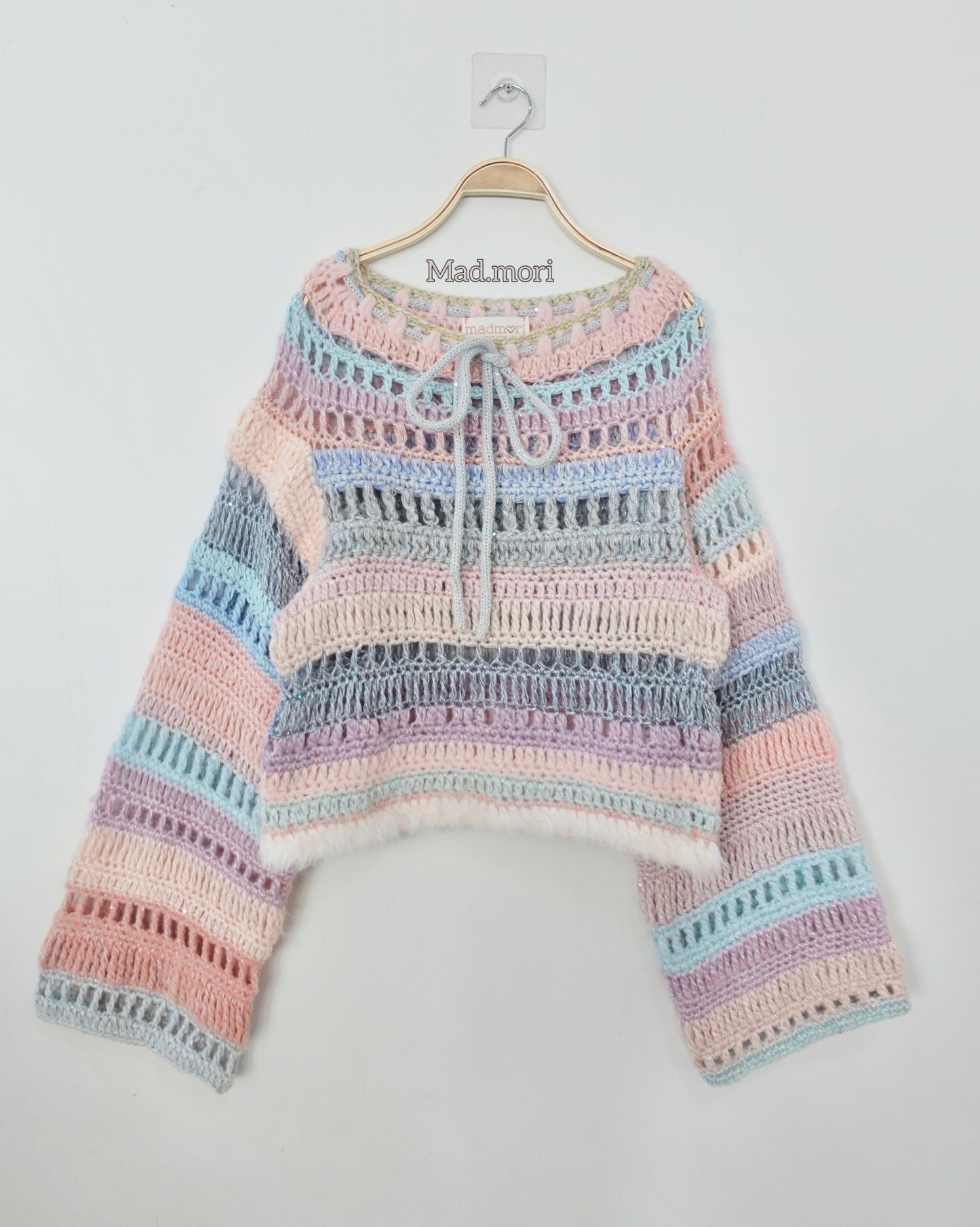 Madmori Baby pastel Ribbon Sweater「Sakura Sora Pastel color」
