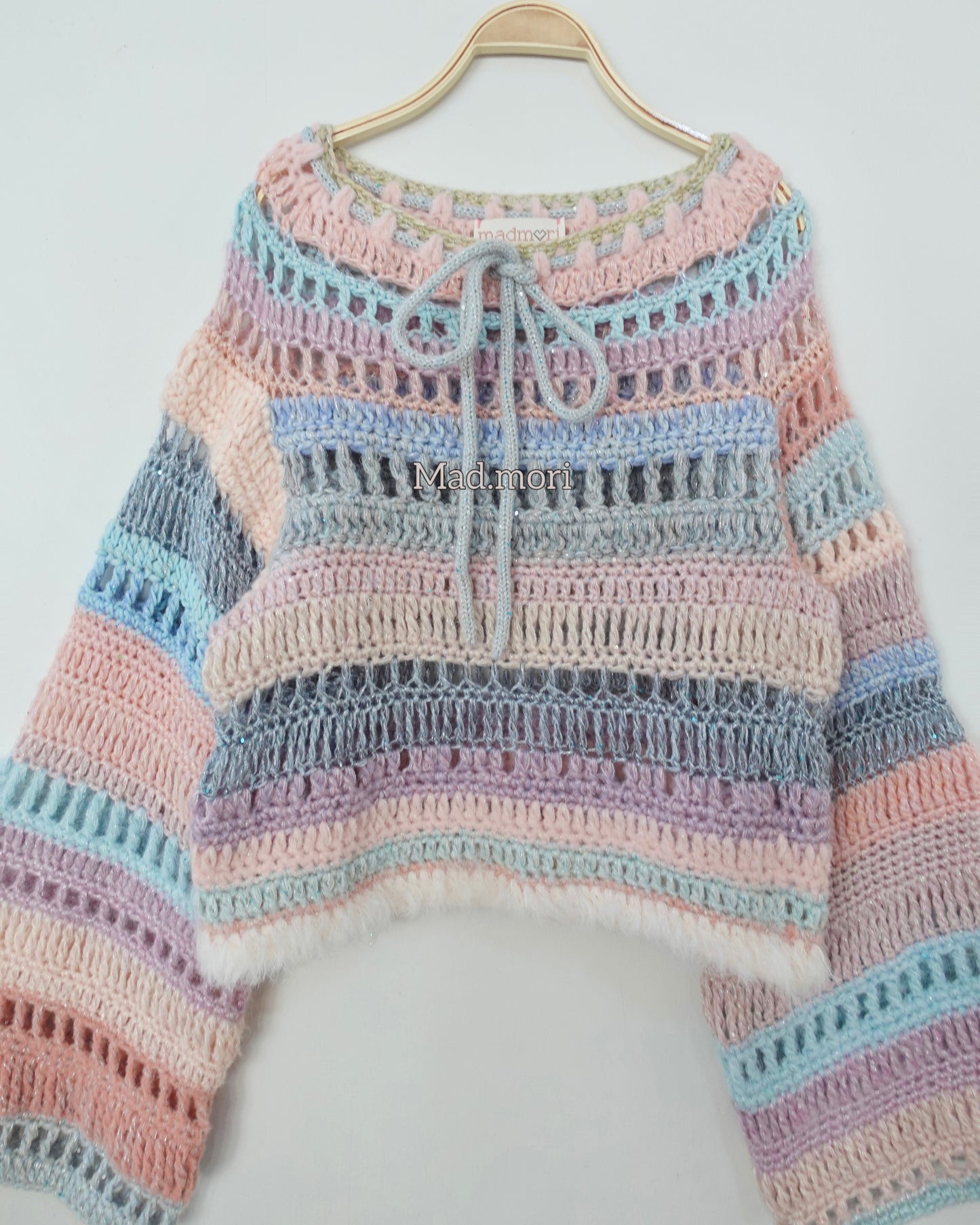 Madmori Baby pastel Ribbon Sweater「Sakura Sora Pastel color」