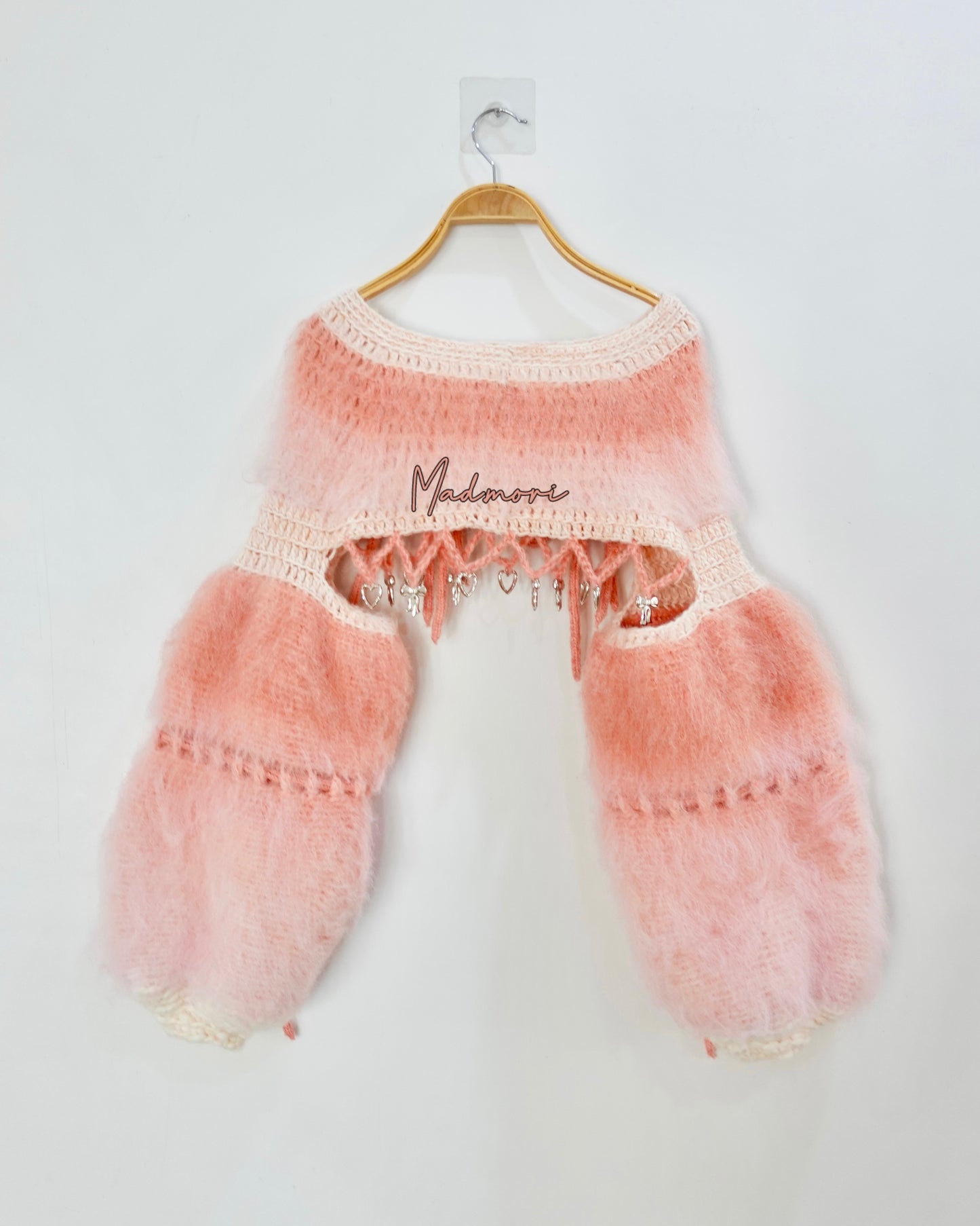 Madmori Ballet Ribbon Sleeves「 Peach color」