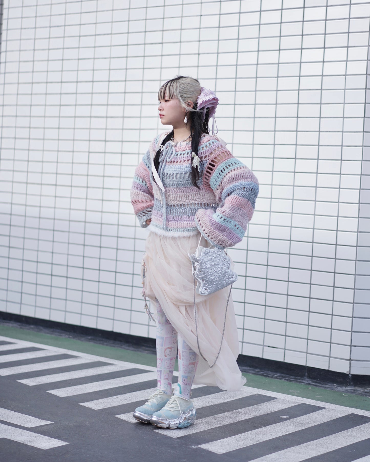 Madmori Baby pastel Ribbon Sweater「Sakura Sora Pastel color」