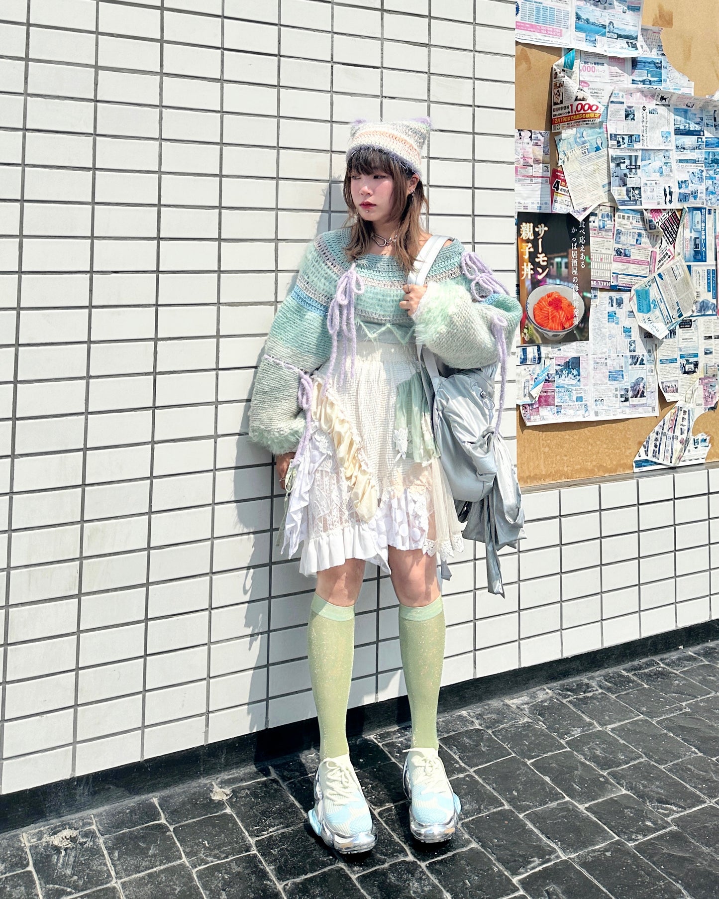 Madmori Ballet Ribbon Sleeves「Blue/purple color」