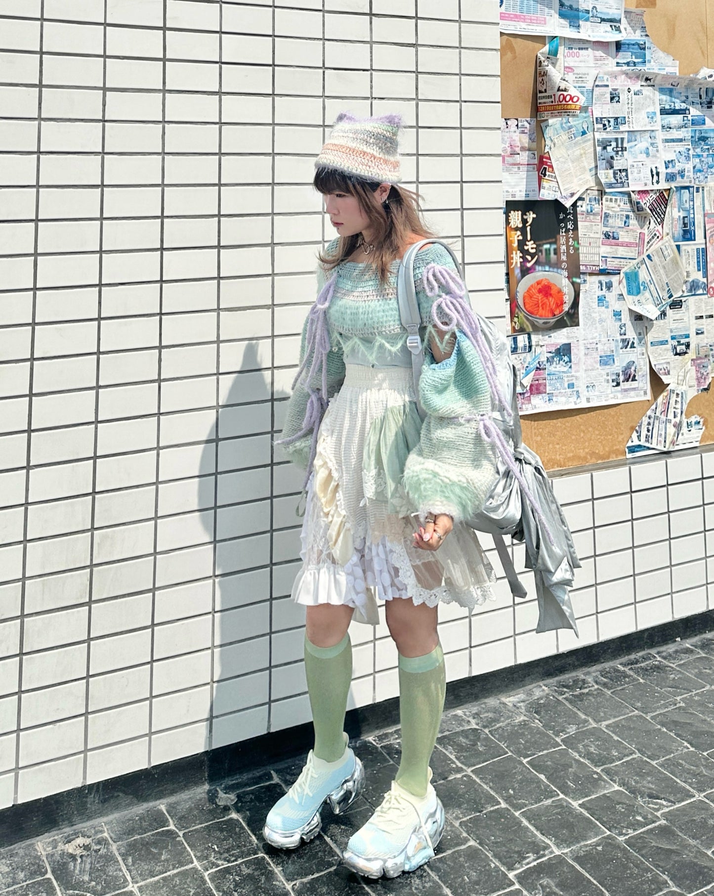 Madmori Ballet Ribbon Sleeves「Blue/purple color」