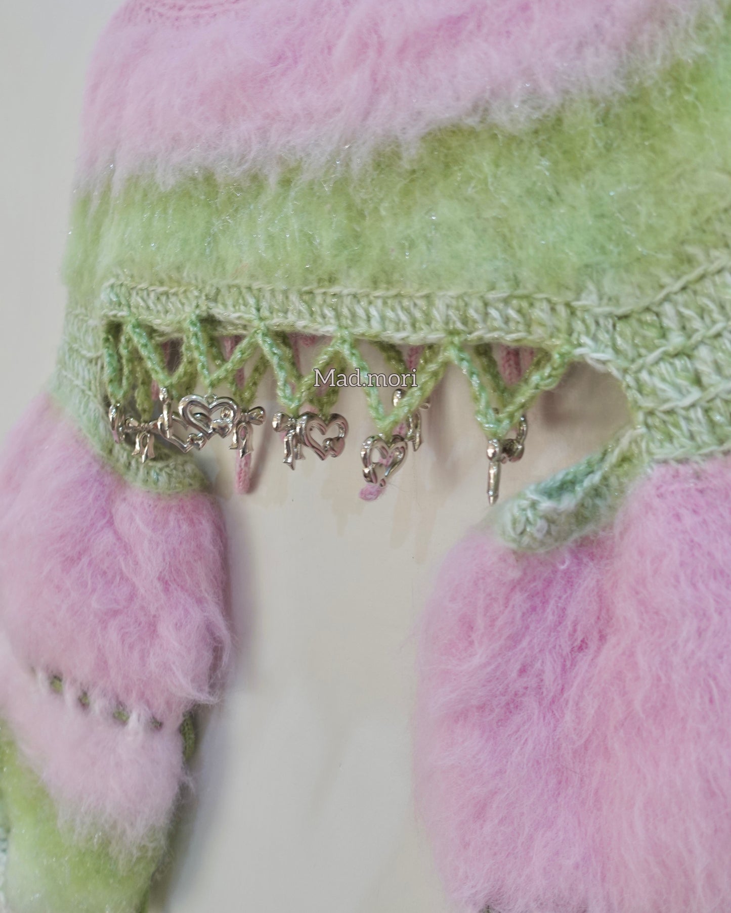 Madmori Ballet Ribbon Sleeves「Powder Pink x Pastel Green color」