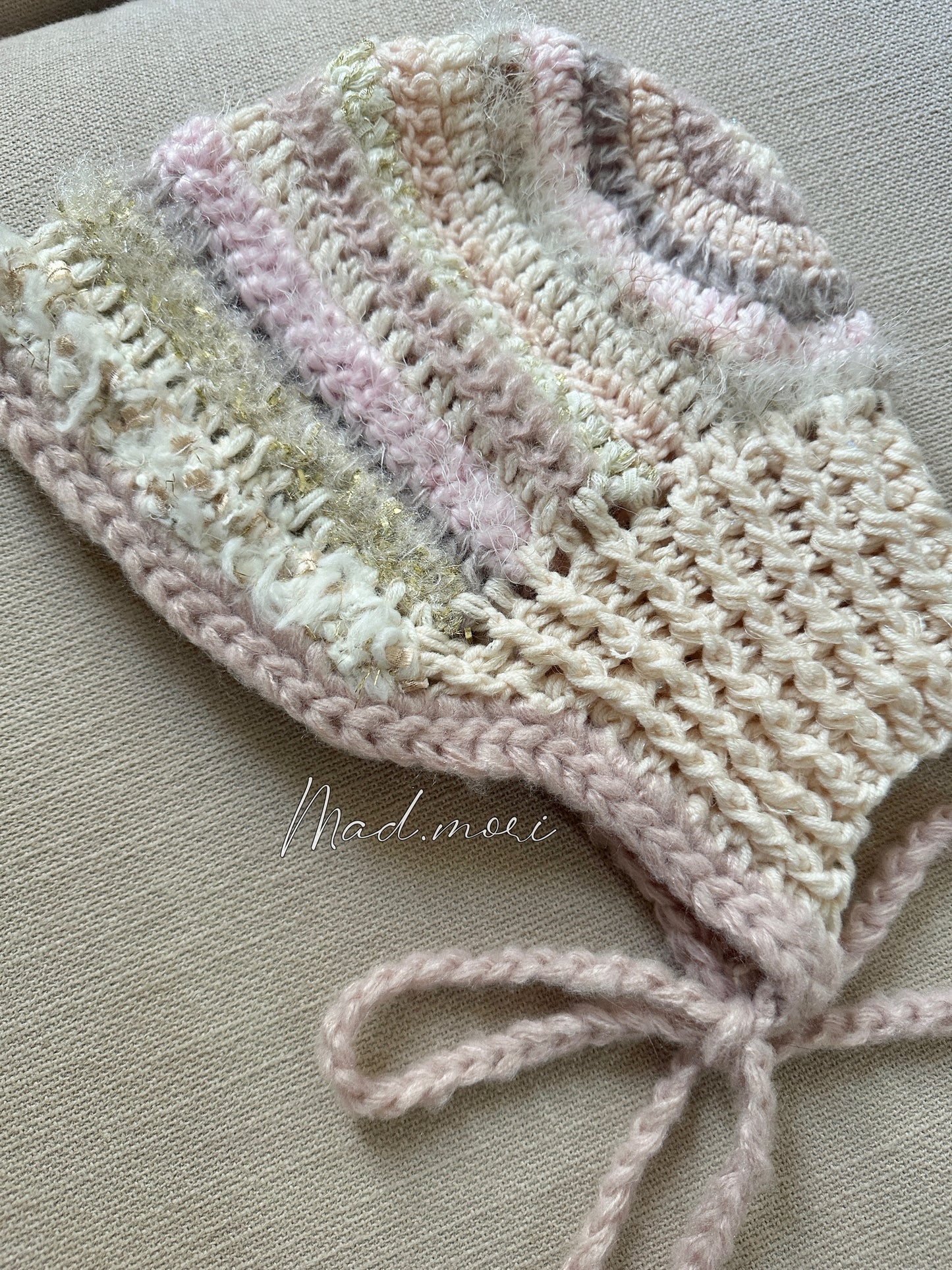 Mad.mori bonnet ( vanilla sakura color )