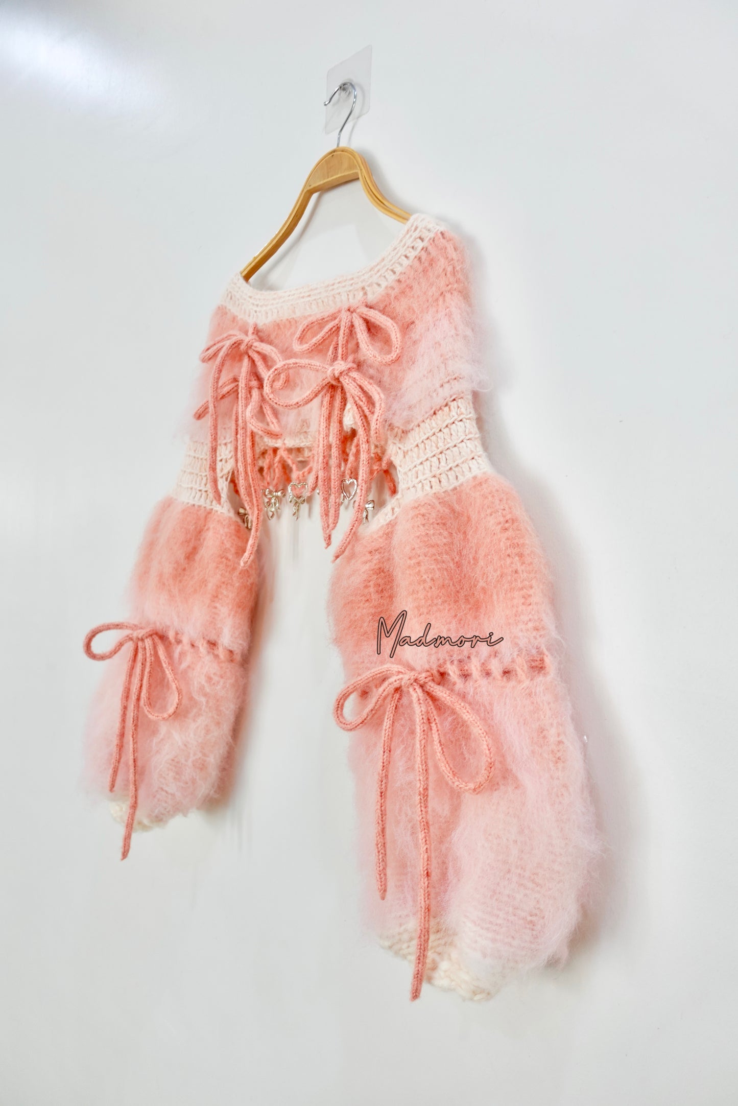 Madmori Ballet Ribbon Sleeves「 Peach color」