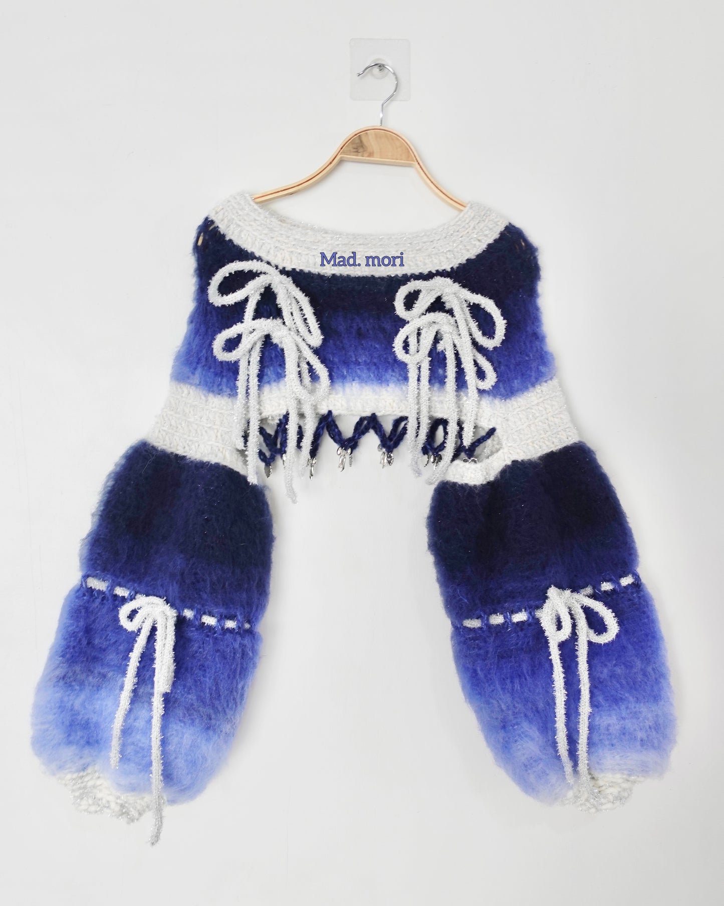 Madmori Ballet Ribbon Sleeves「Deep Blue Silver color」