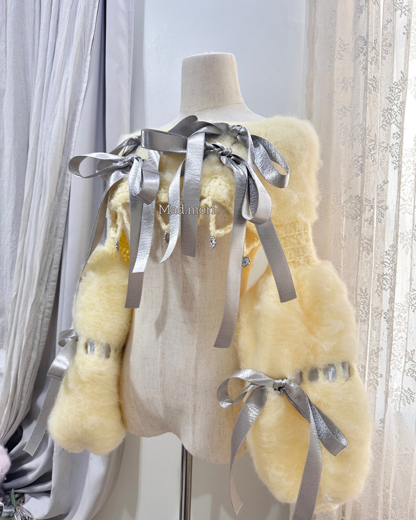Madmori Ballet Ribbon Sleeves「Butter Yellow color」