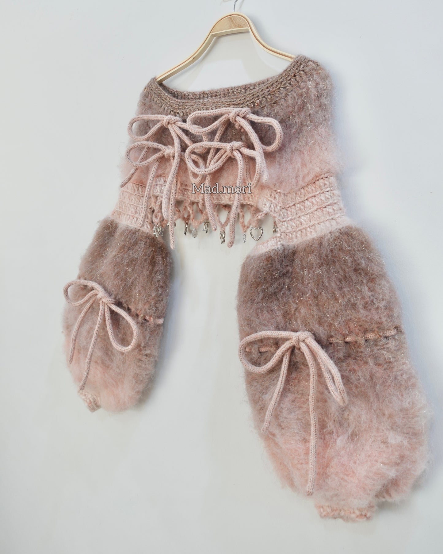 Madmori Ballet Ribbon Sleeves「Rose Brown x English Rose color」