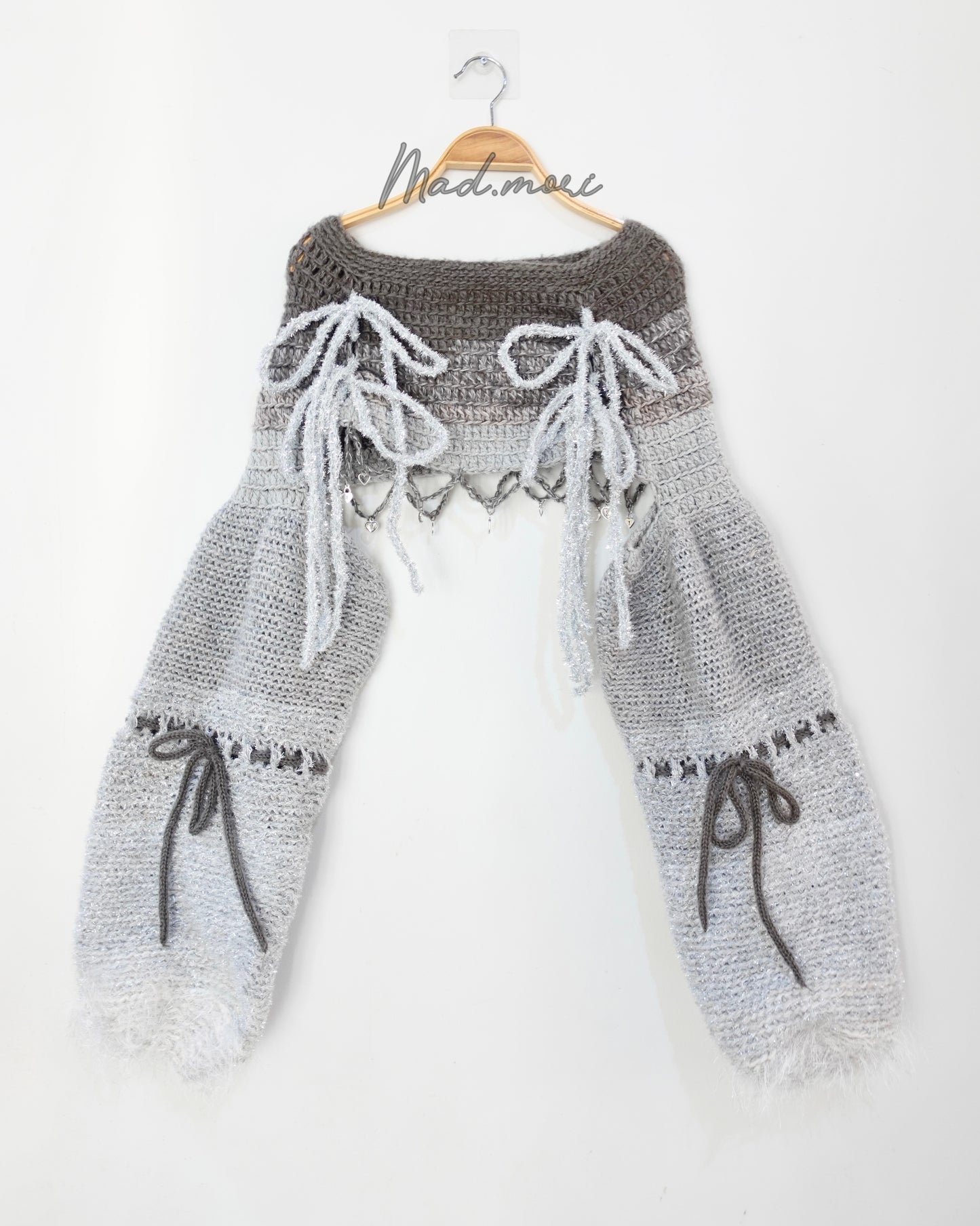Madmori Ballet Ribbon Sleeves「Grey Silver color」