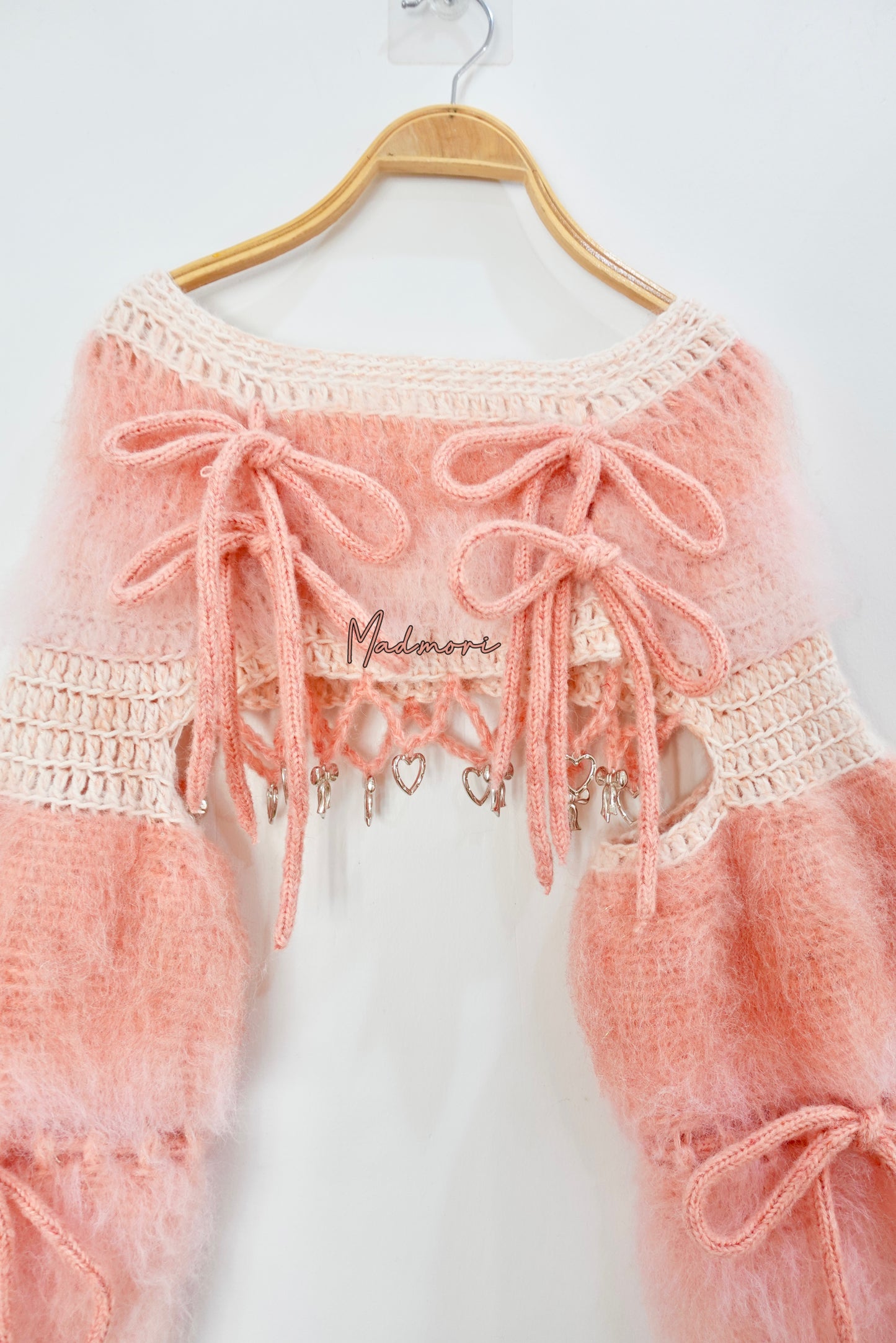 Madmori Ballet Ribbon Sleeves「 Peach color」