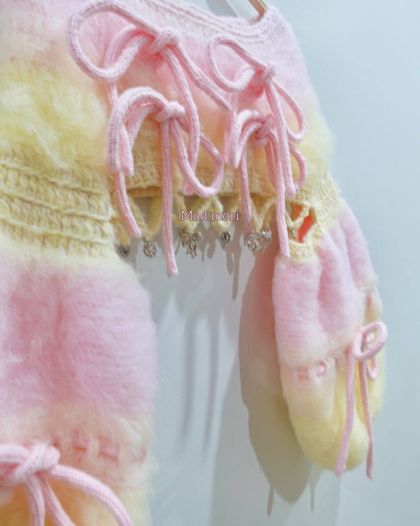 Madmori Ballet Ribbon Sleeves「Powder Pink x Butter Yellow color」