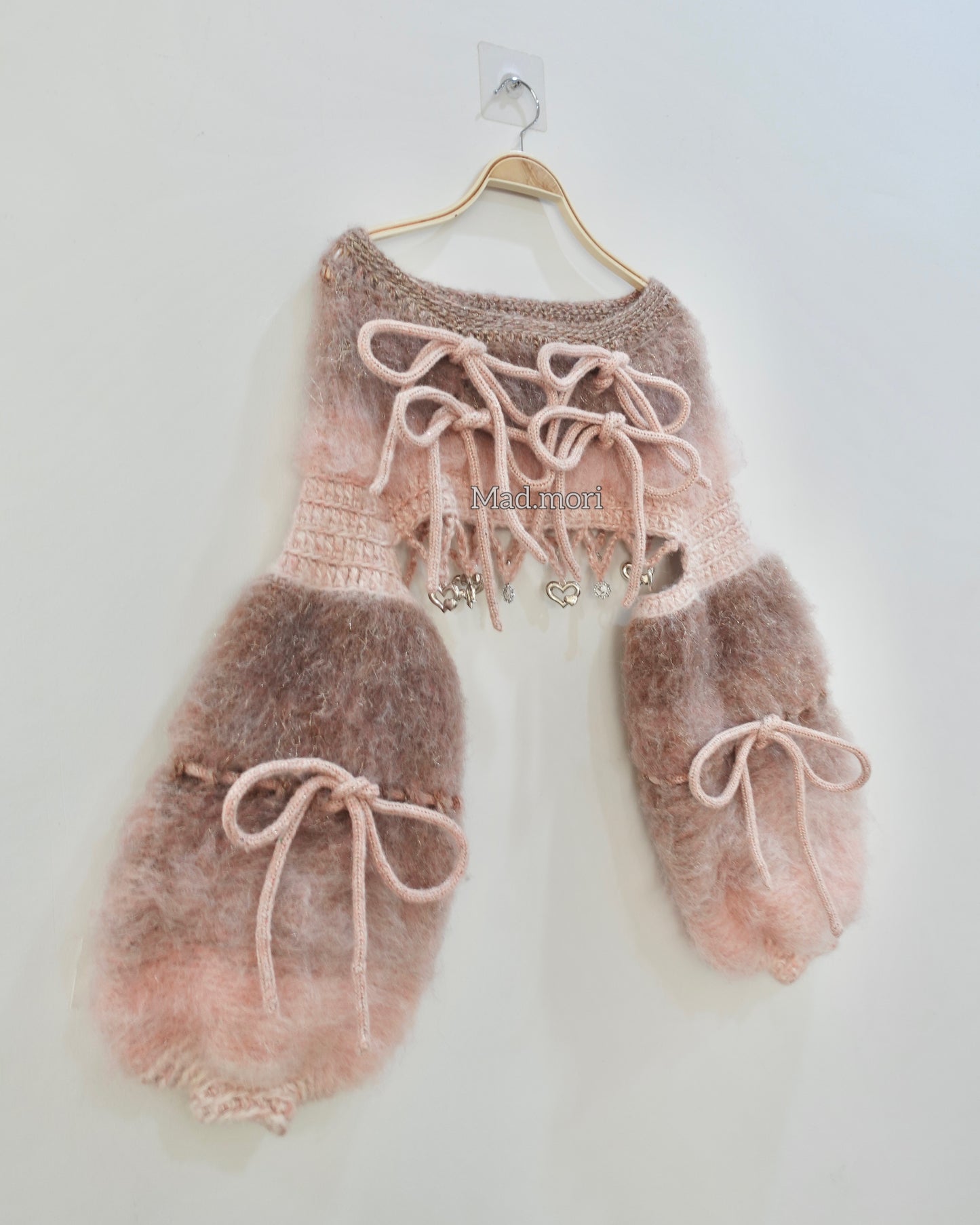 Madmori Ballet Ribbon Sleeves「Rose Brown x English Rose color」