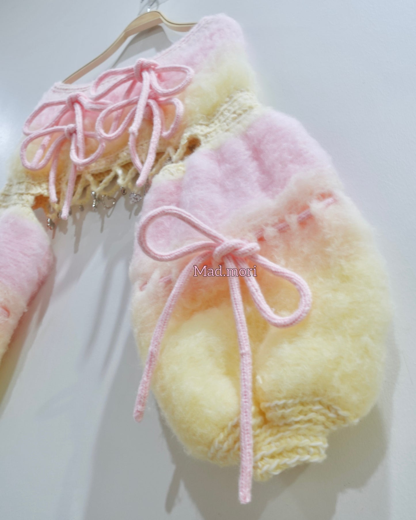 Madmori Ballet Ribbon Sleeves「Powder Pink x Butter Yellow color」