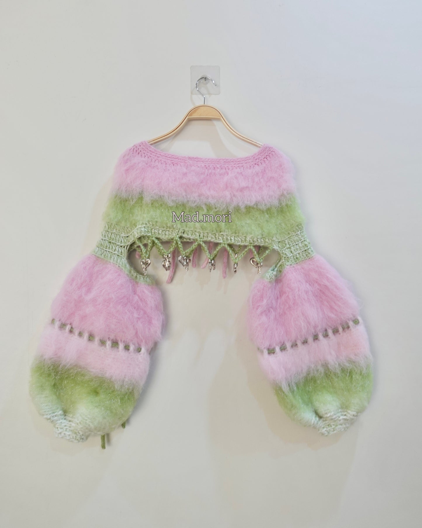Madmori Ballet Ribbon Sleeves「Powder Pink x Pastel Green color」
