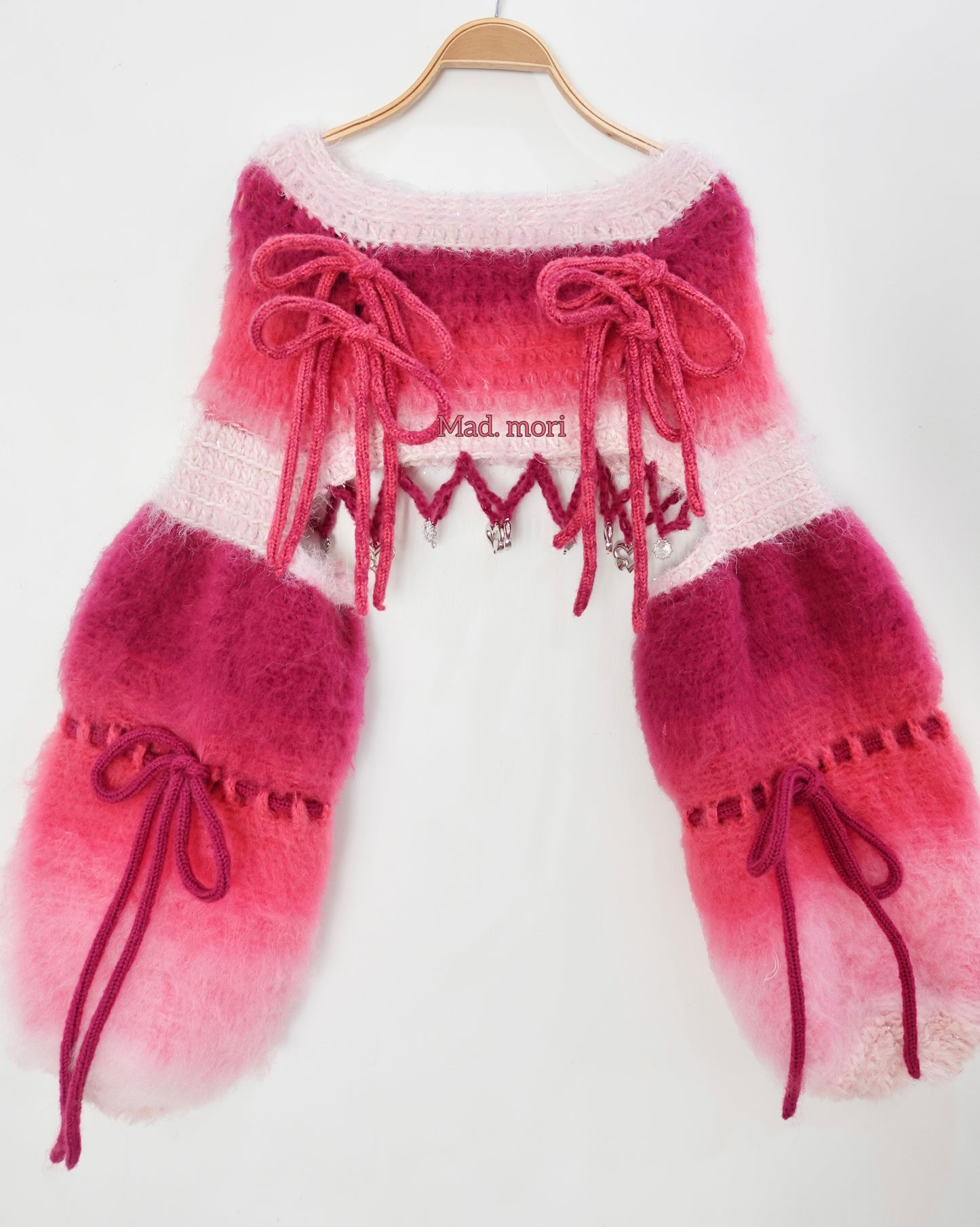 Madmori Ballet Ribbon Sleeves「Magenta Pink color」
