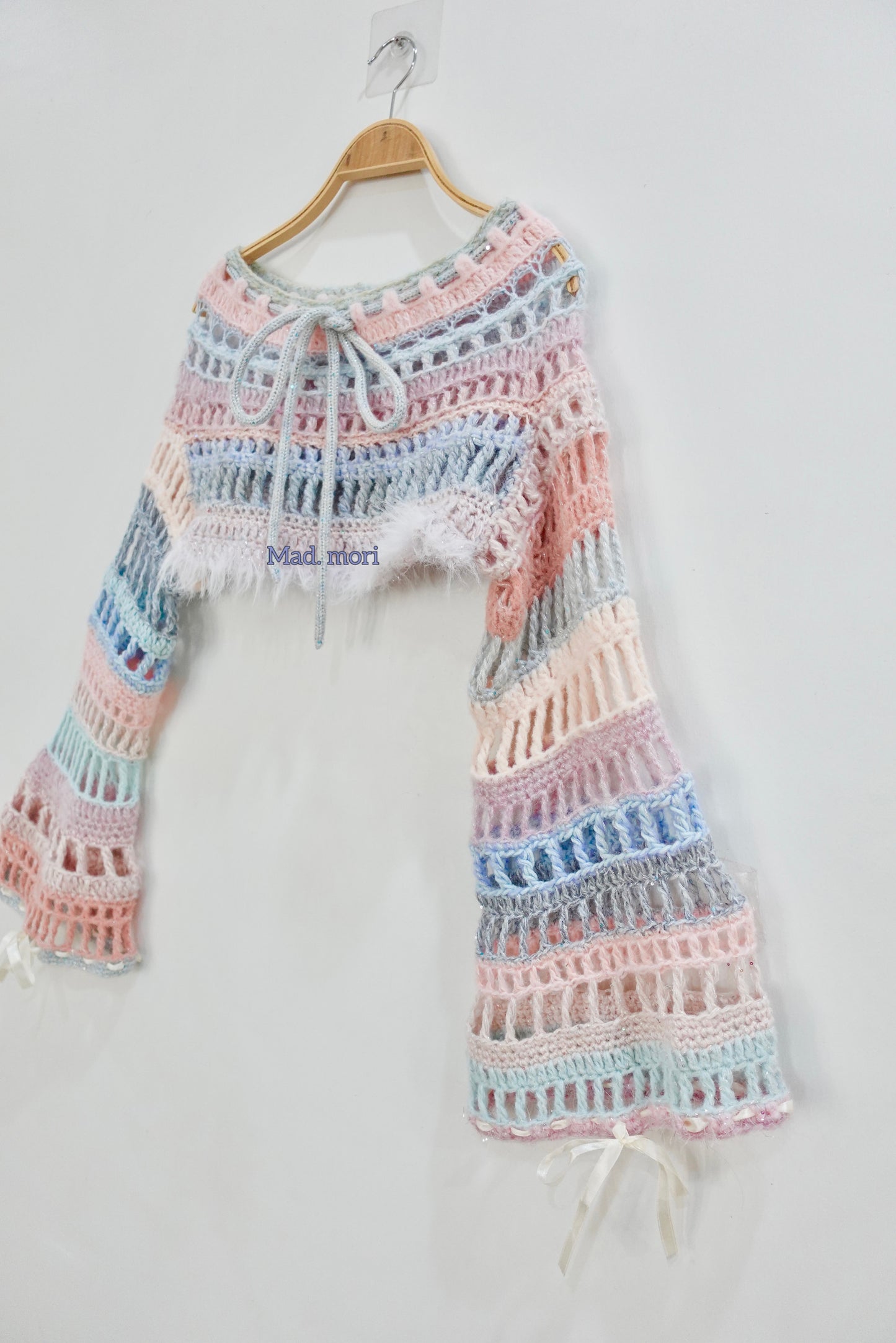 Madmori Baby pastel Ribbon crop Sleeves 「 Sakura Sora Pastel color」