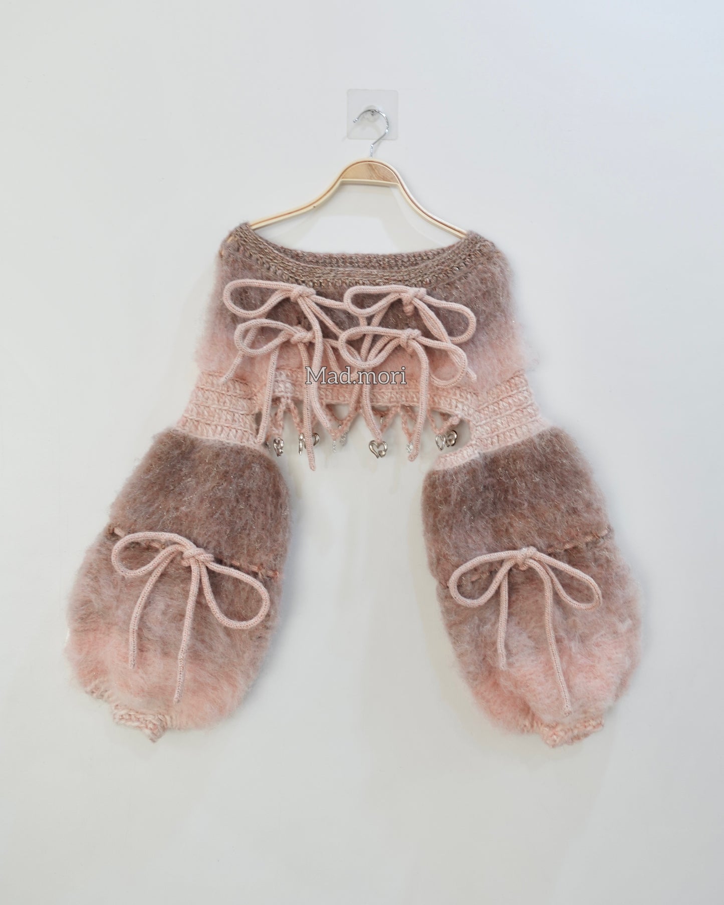 Madmori Ballet Ribbon Sleeves「Rose Brown x English Rose color」