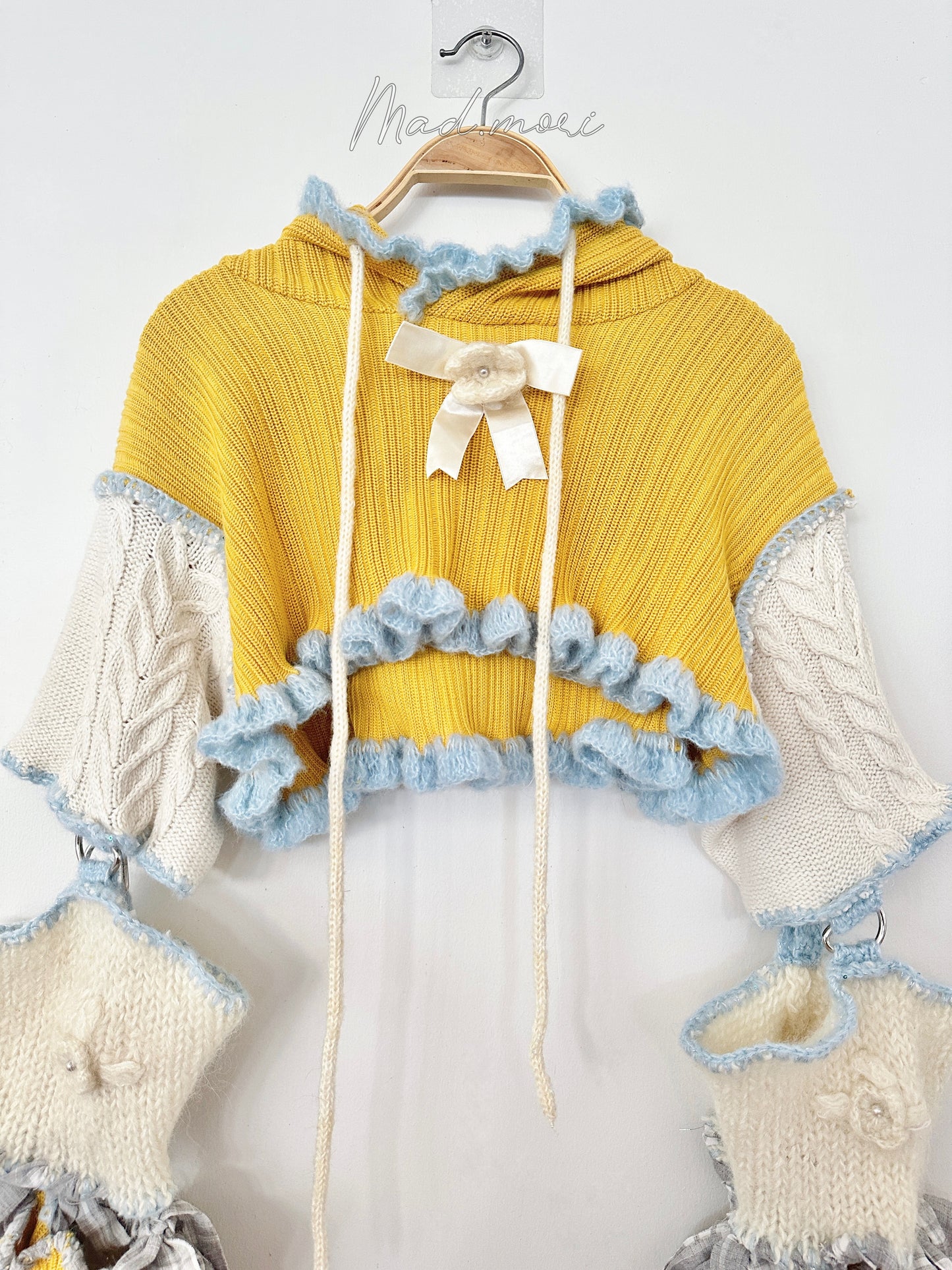 Mad.mori x up cycled Knit/Crochet Hoodie