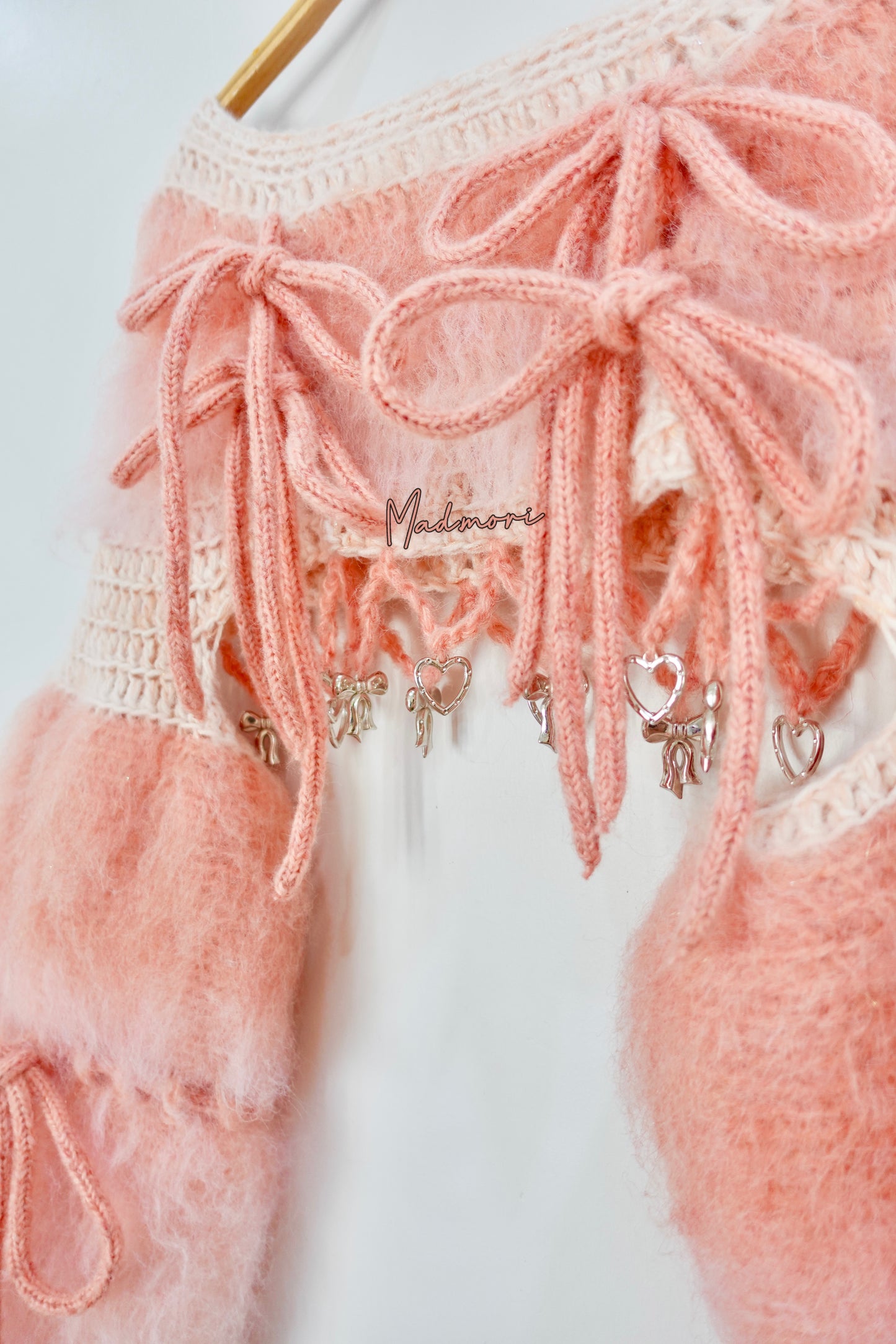 Madmori Ballet Ribbon Sleeves「 Peach color」